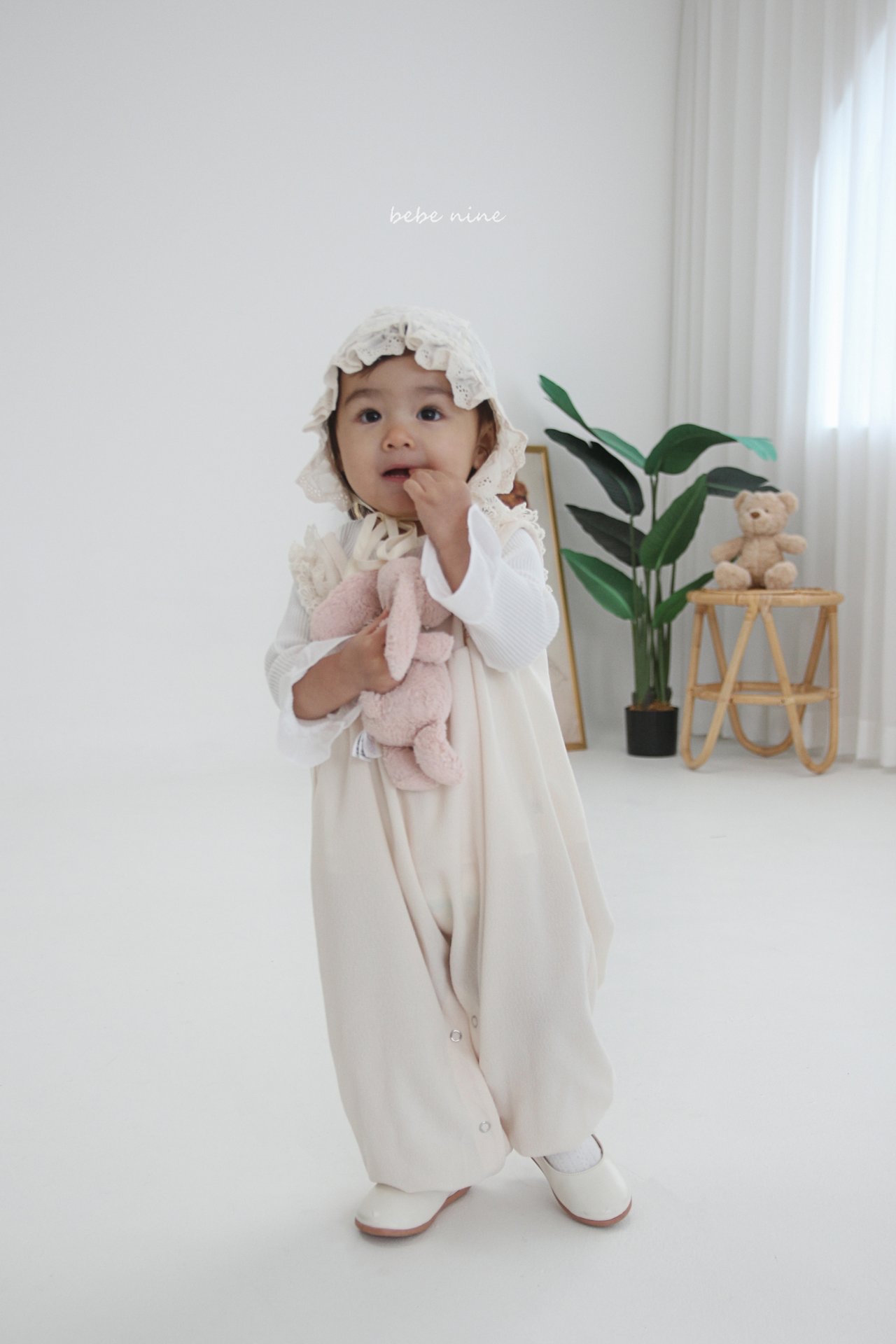 🌸預訂 韓國直送🌸🇰🇷Bebenine蕾絲荷葉花邊包耳帽