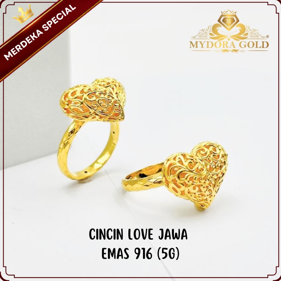 MYDORA Cincin Love Jawa (5G) l EMAS 916/22K