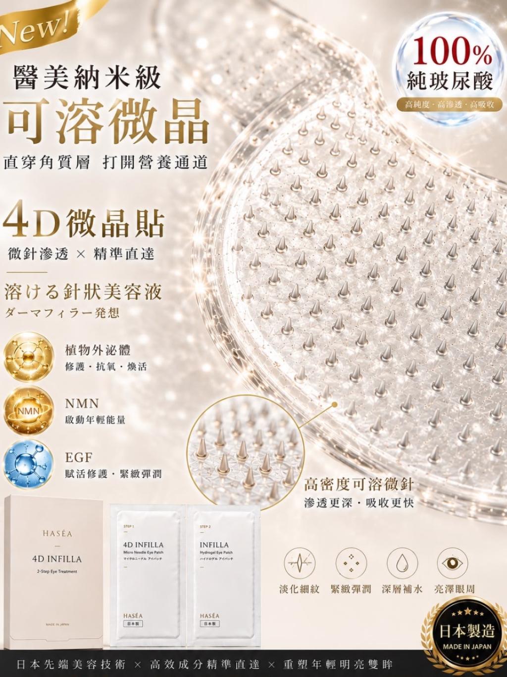 日本🇯🇵HASÉA 4D INFILLA 微晶填充眼膜（一盒7對）