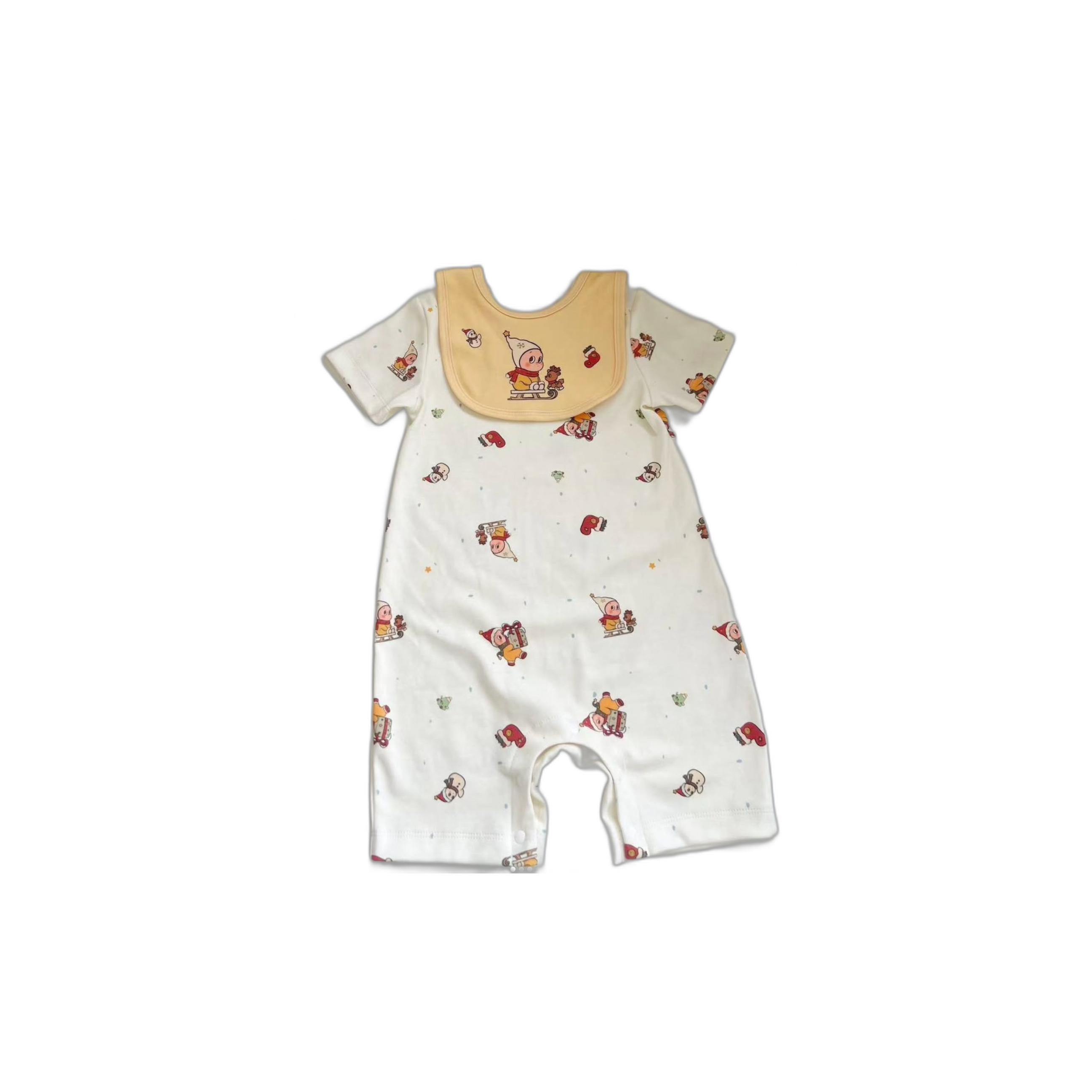 Baby Romper with Bib - Winter Wonderland Design