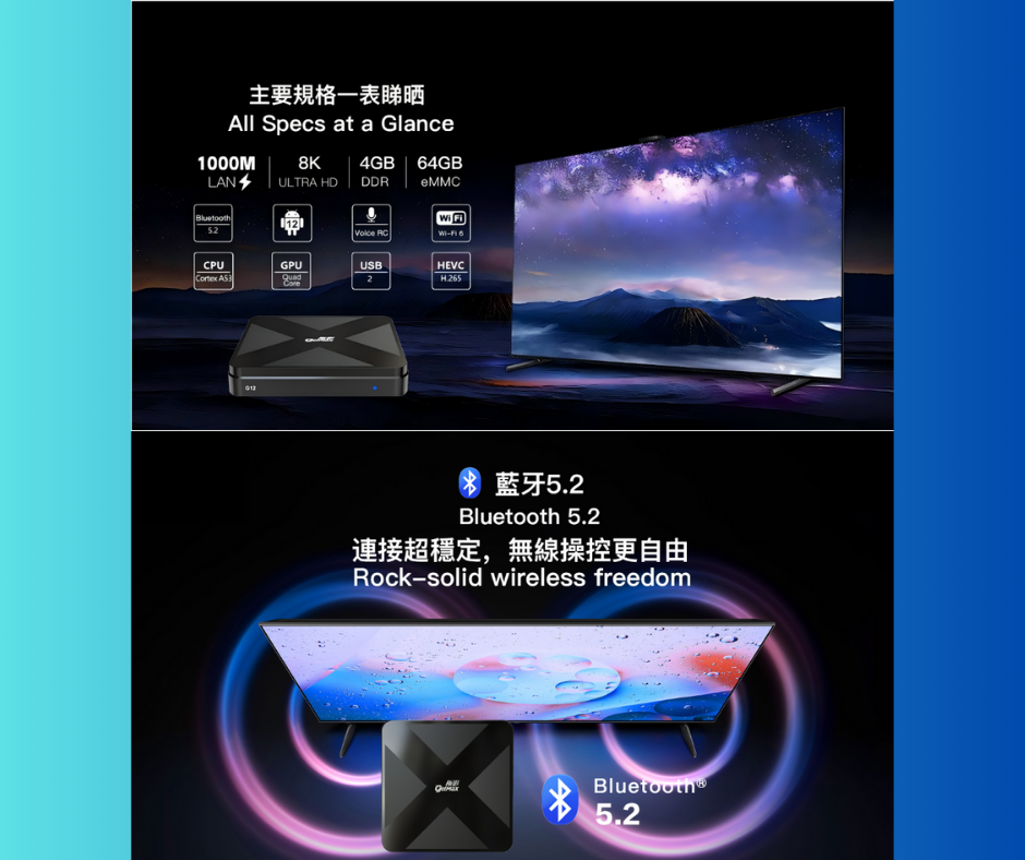 "極影"GetMax G12安卓機頂盒Android TV BOX