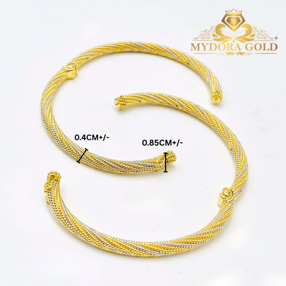 MYDORA Gelang Pintal Jagung | Emas 916/22k
