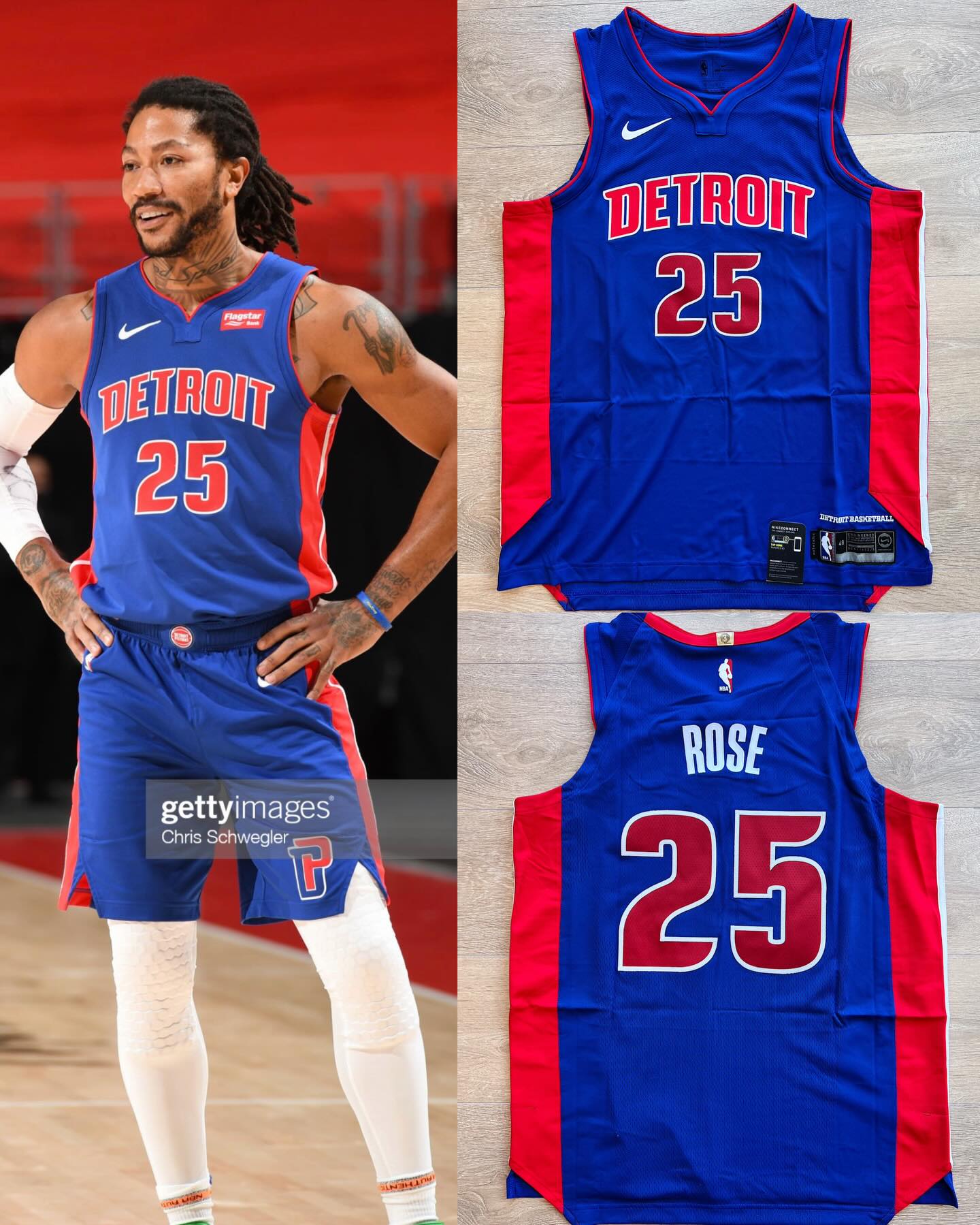 Derrick rose pistons au jersey