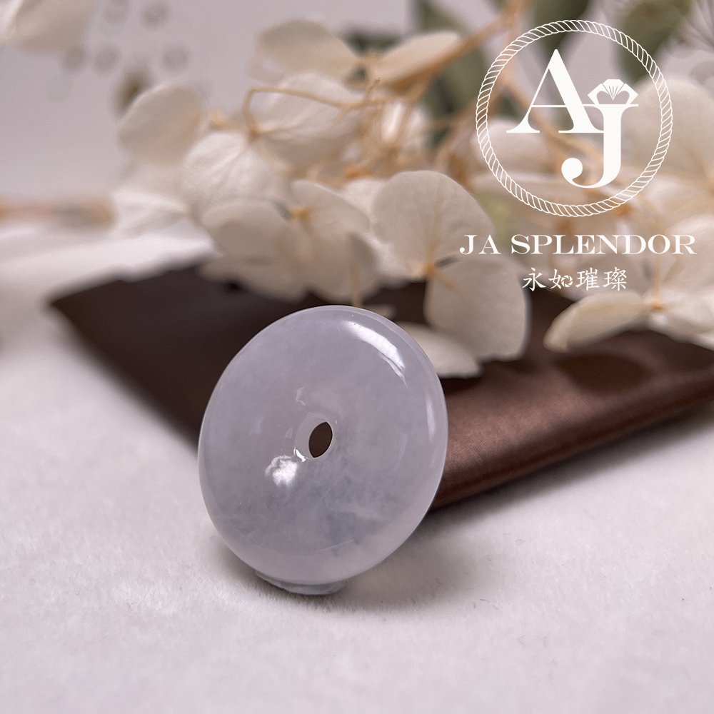JN-176 天然翡翠A玉 冰種白翡平安扣
