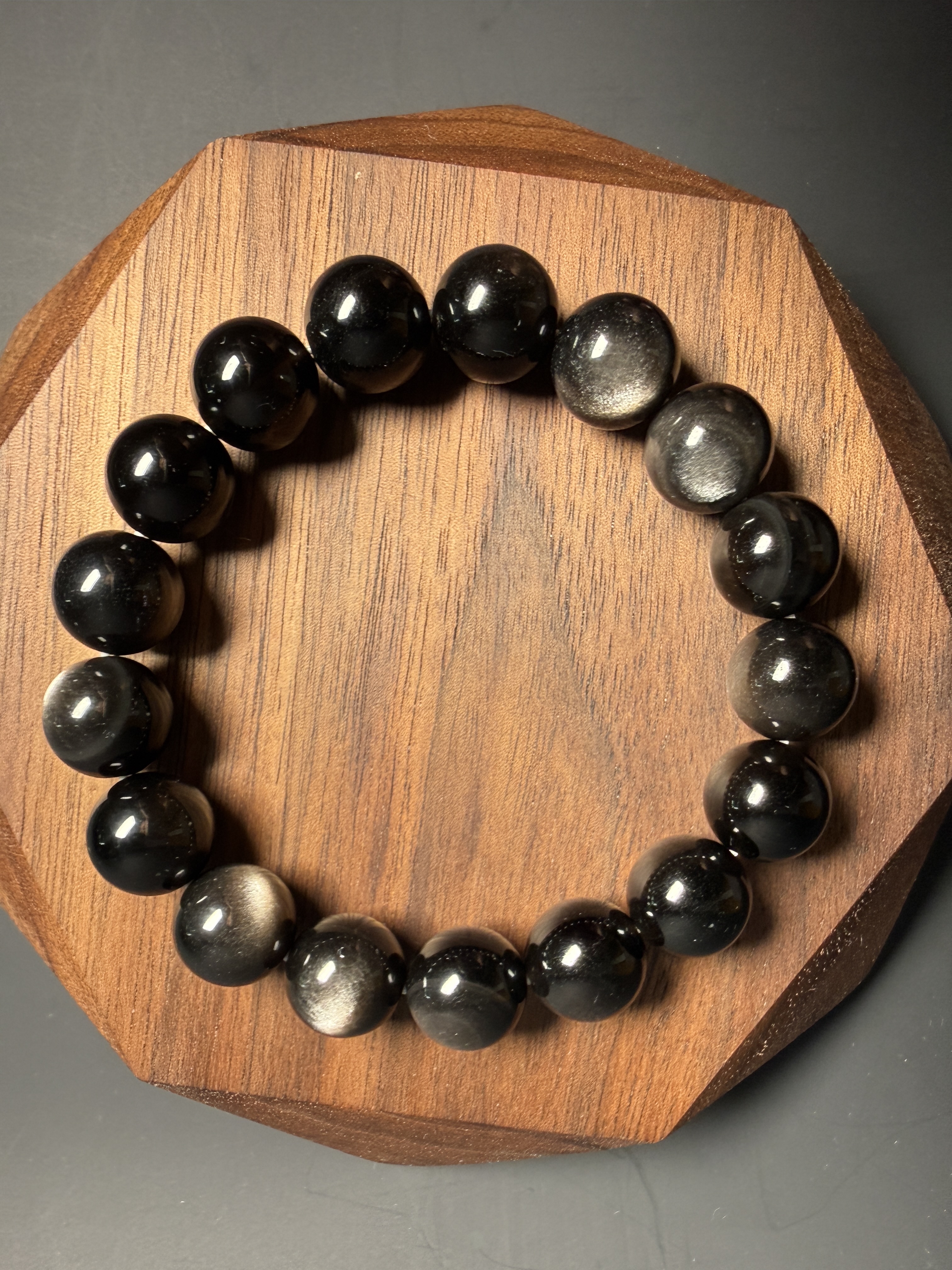 銀曜石手串 (12mm) (option 2)