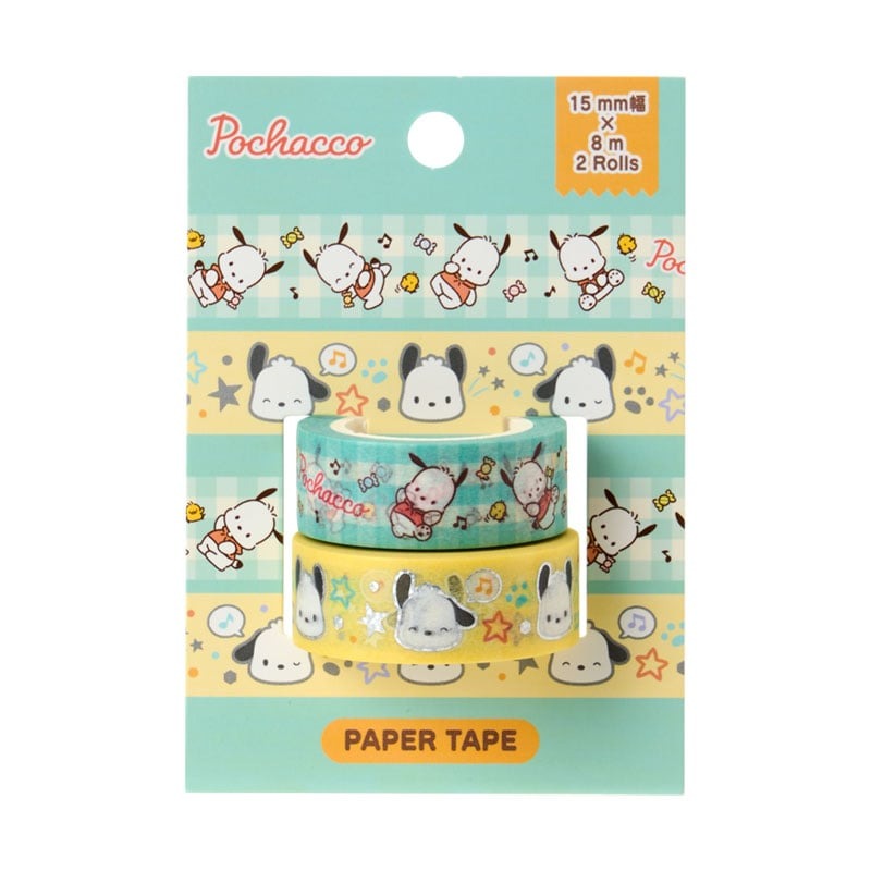 現貨｜【一套兩卷】Sanrio Pochacco PC狗 日版 紙膠帶 Masking Tape (58619-6)