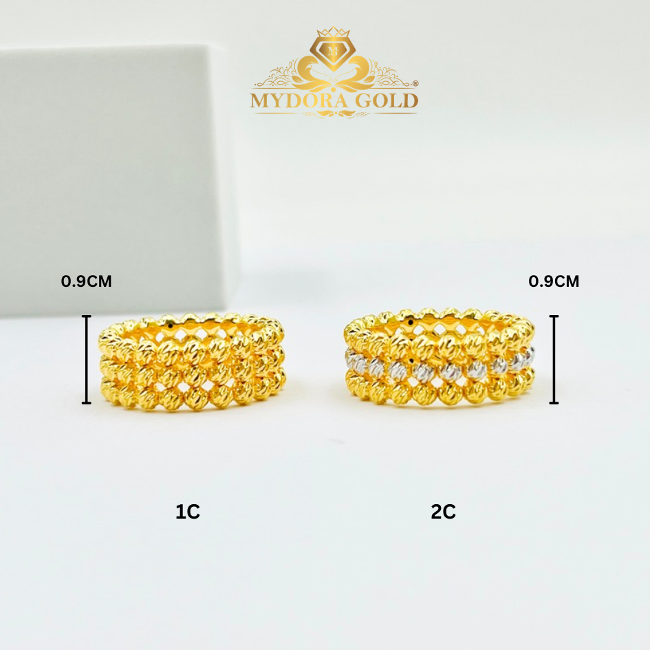 MYDORA Cincin Boba Italian 3 Line (5G) l EMAS 916/22K
