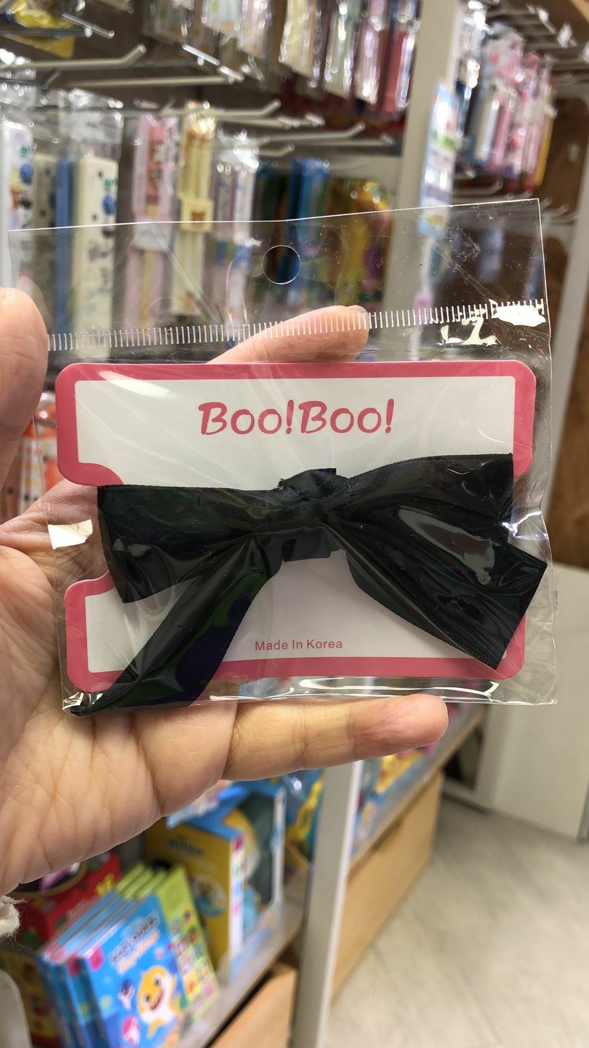 韓國製 Boo!Boo! 黑色大蝴蝶結橡筋