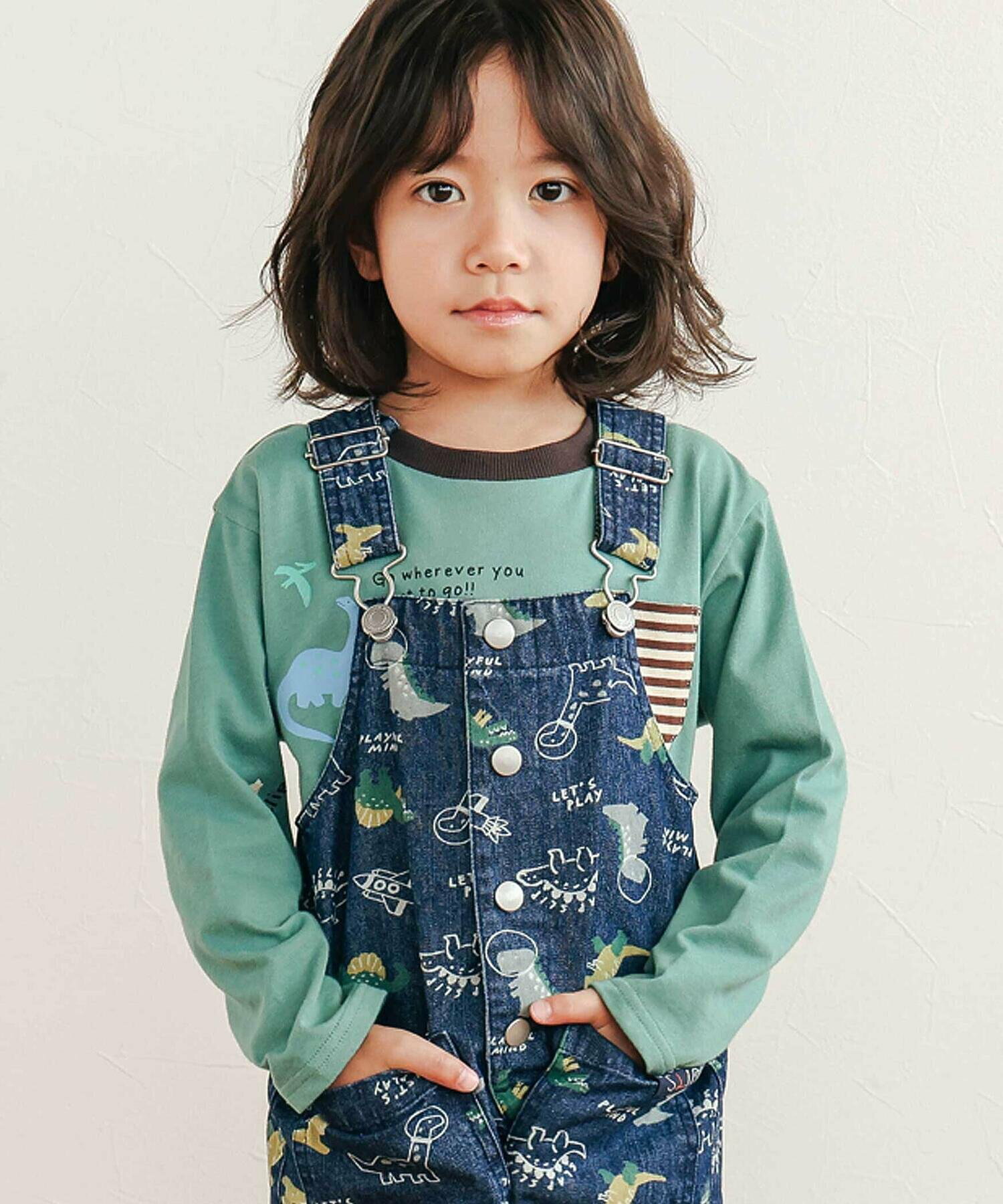 🆕【⭐訂購⭐】🌀 🇯🇵 日本直送🇯🇵 恐龍火箭印花 斜紋牛仔布 工人吊帶褲［2款選］🌀[ELBA-0180][260302]