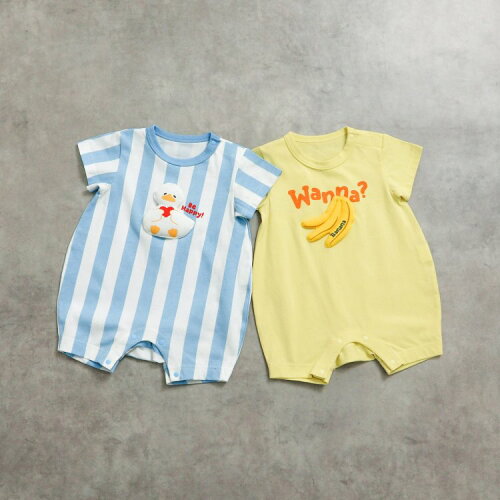 🆕【⭐訂購⭐】  日本直送🌀可愛 立體 小鴨/香蕉 嬰兒連身衣🌀[ELDA-0016][260502]