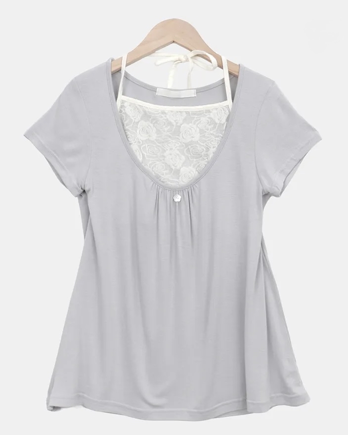 Layer Lace Halter-Neck Top