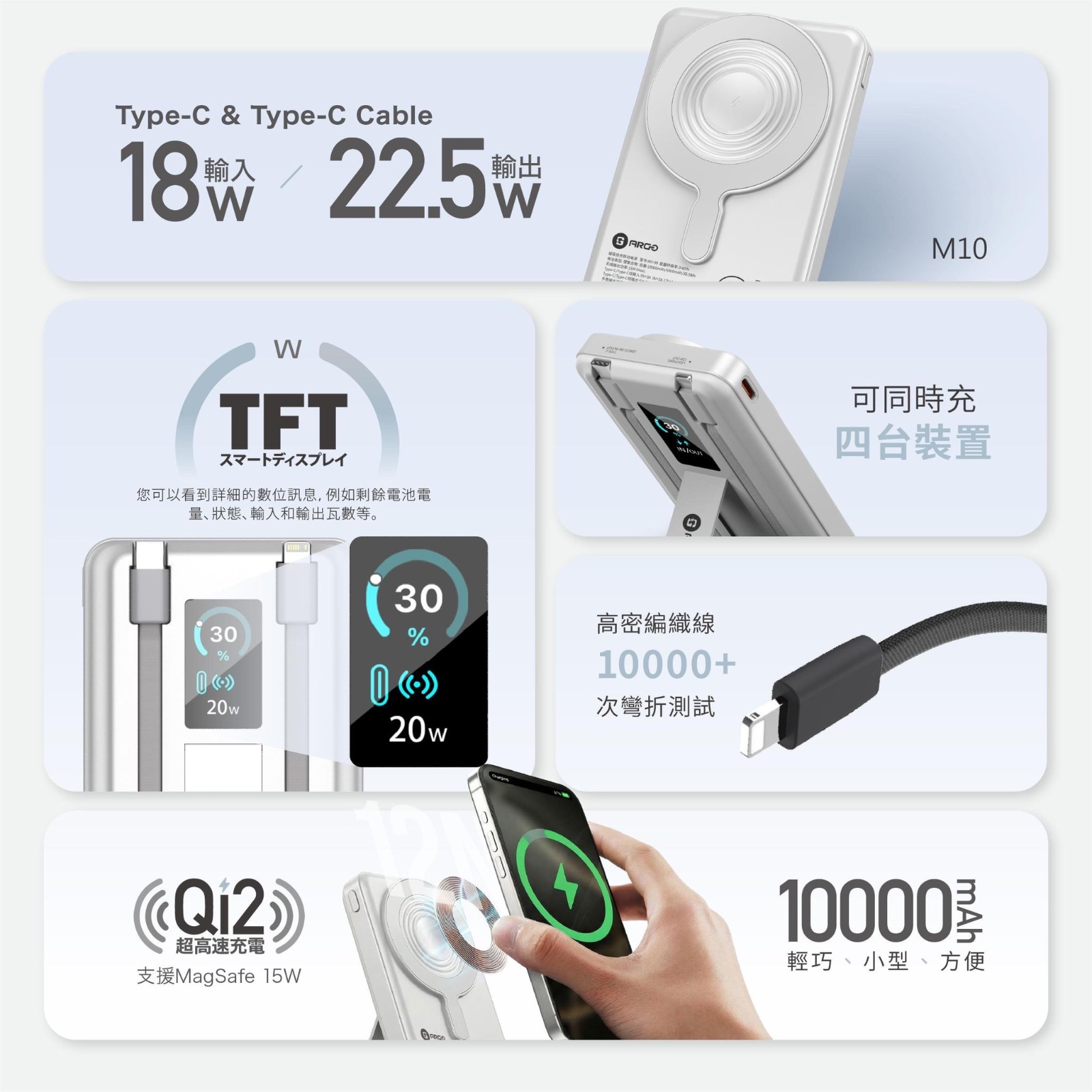 ARGO M10 5-in-1 Power Bank (第5代) 10000mah