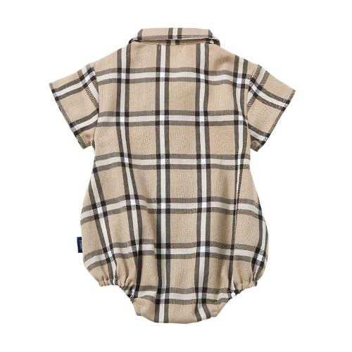 🇯🇵預訂 日本直送🇯🇵Polo Baby標誌刺繡格紋短袖恤衫包屁衣