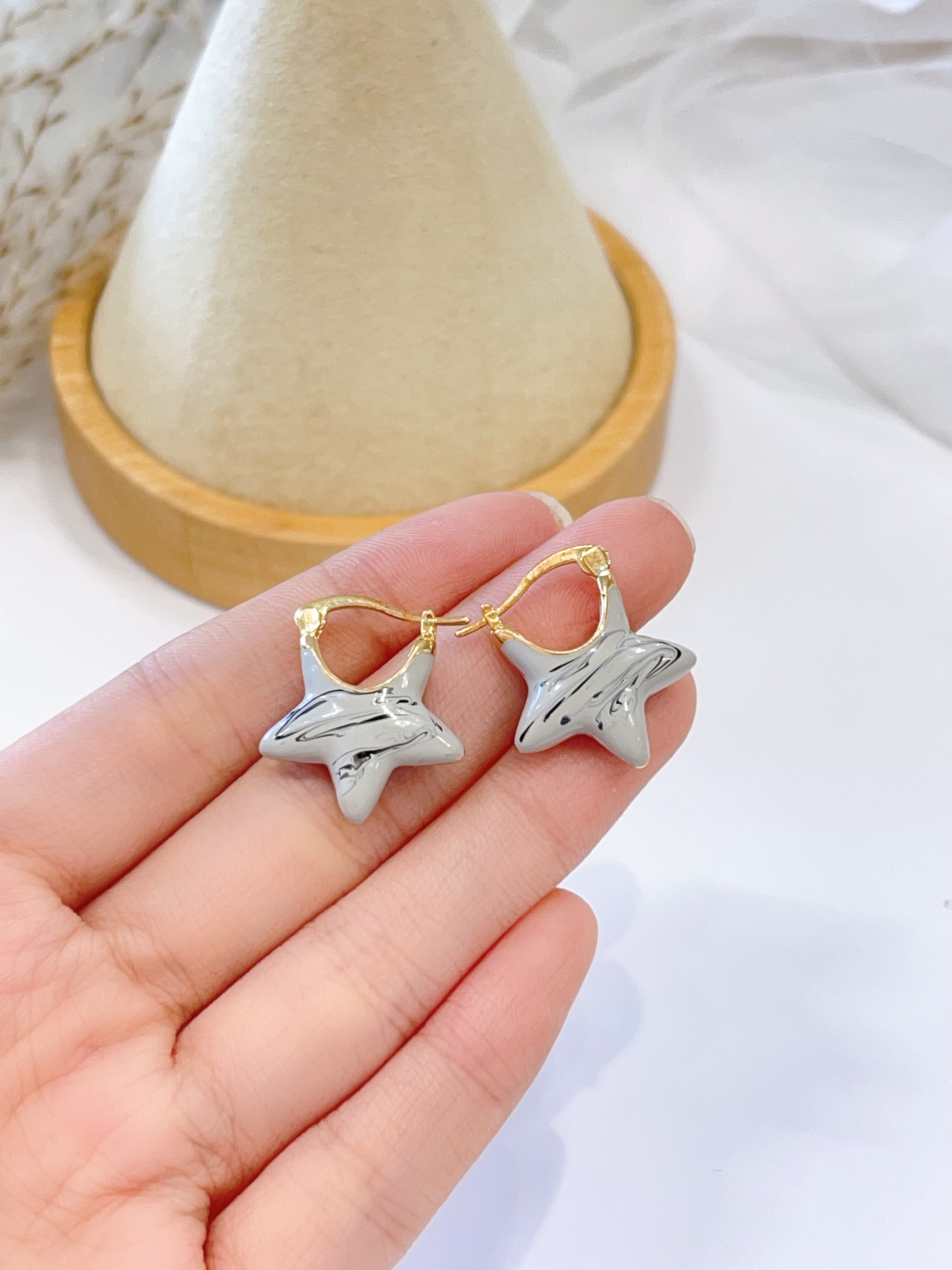 好可爱的星星耳环！