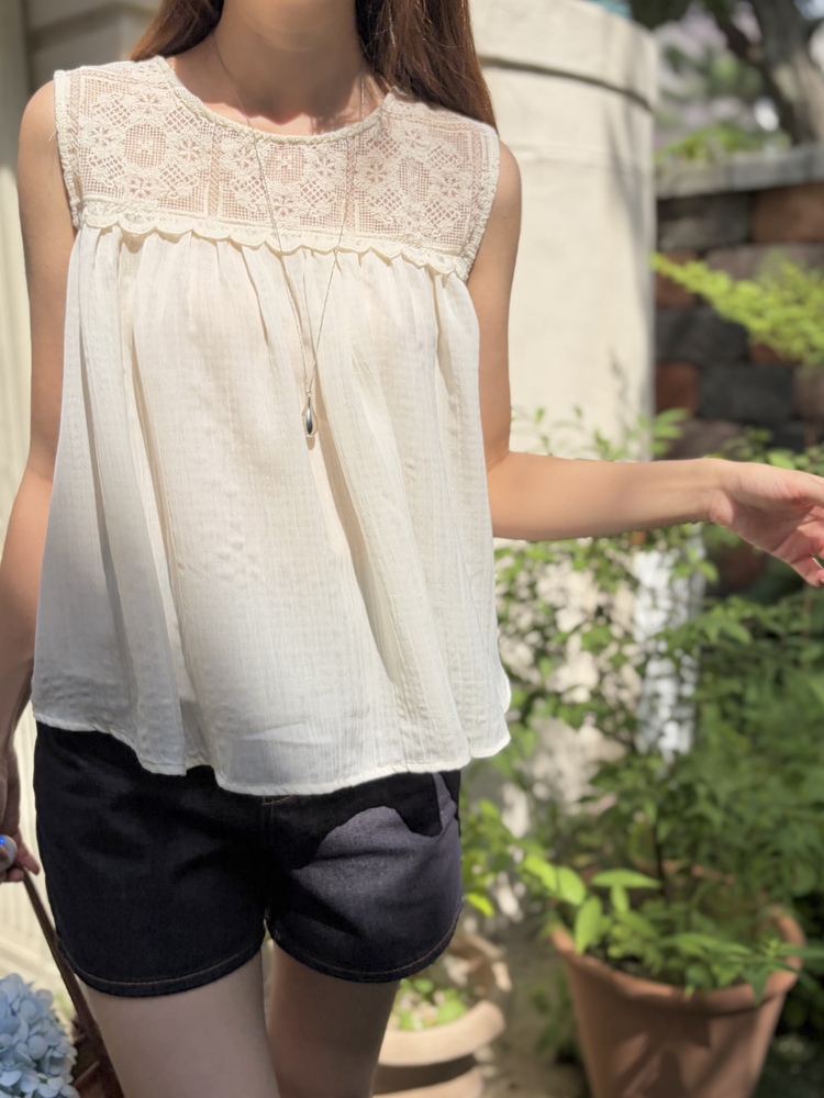 Crochet Lace Layered Blouse