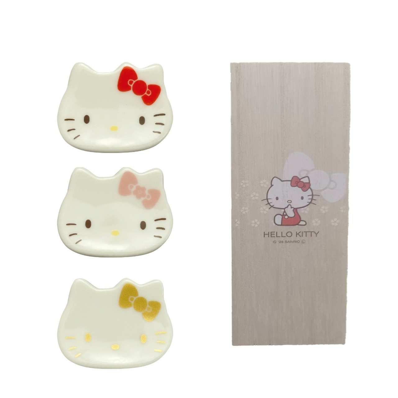  日本製 Hello Kitty 筷架套裝（3件｜木盒包裝）