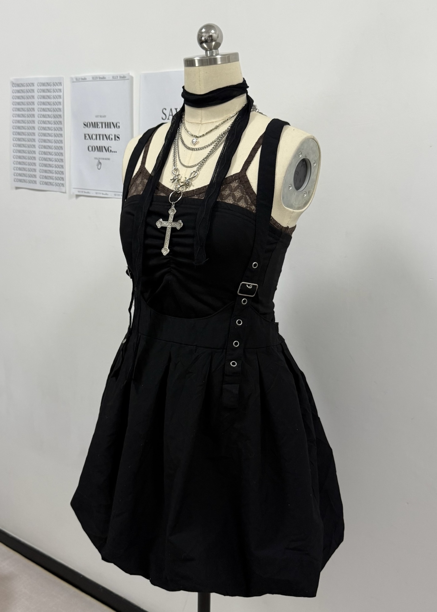 Gothic Straps Bubble Aline Skirt