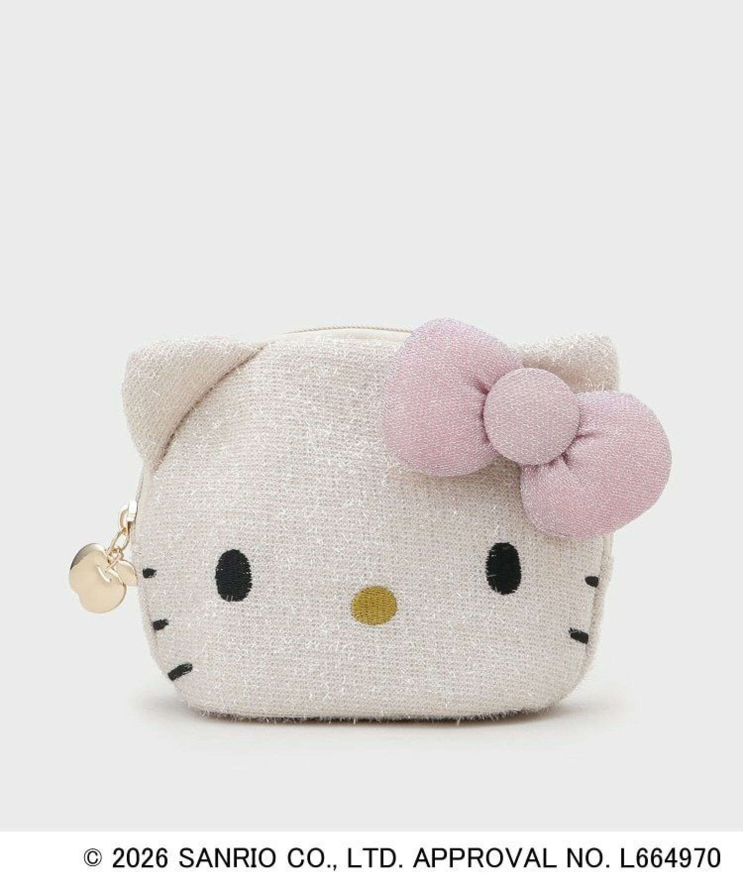 Hello Kitty 亮面貝殼 face pouch 粉紅