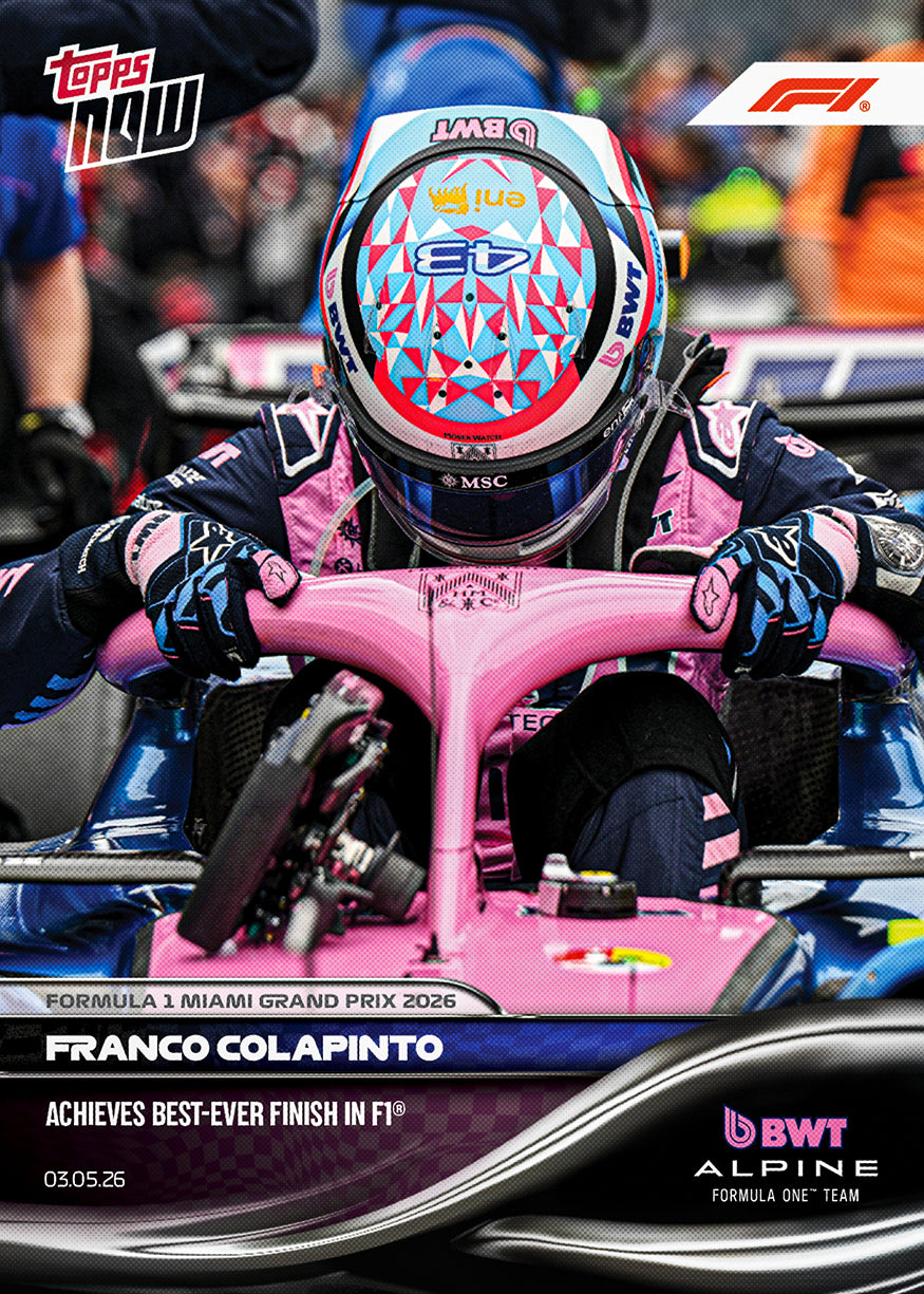 Franco Colapinto - 2026 F1 Topps NOW® #27 Miami GP F1生涯最佳成績卡｜PR 1,675