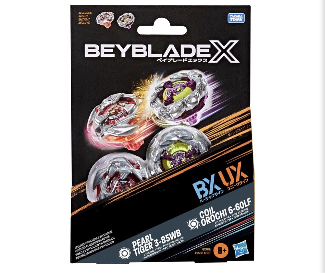 Pre Order 預訂 - (美版) 爆旋陀螺X BEYBLADE X 八岐大蛇 珍珠猛虎 Coil Orochi 6-60LF UX & Pearl Tiger 3-85WB 