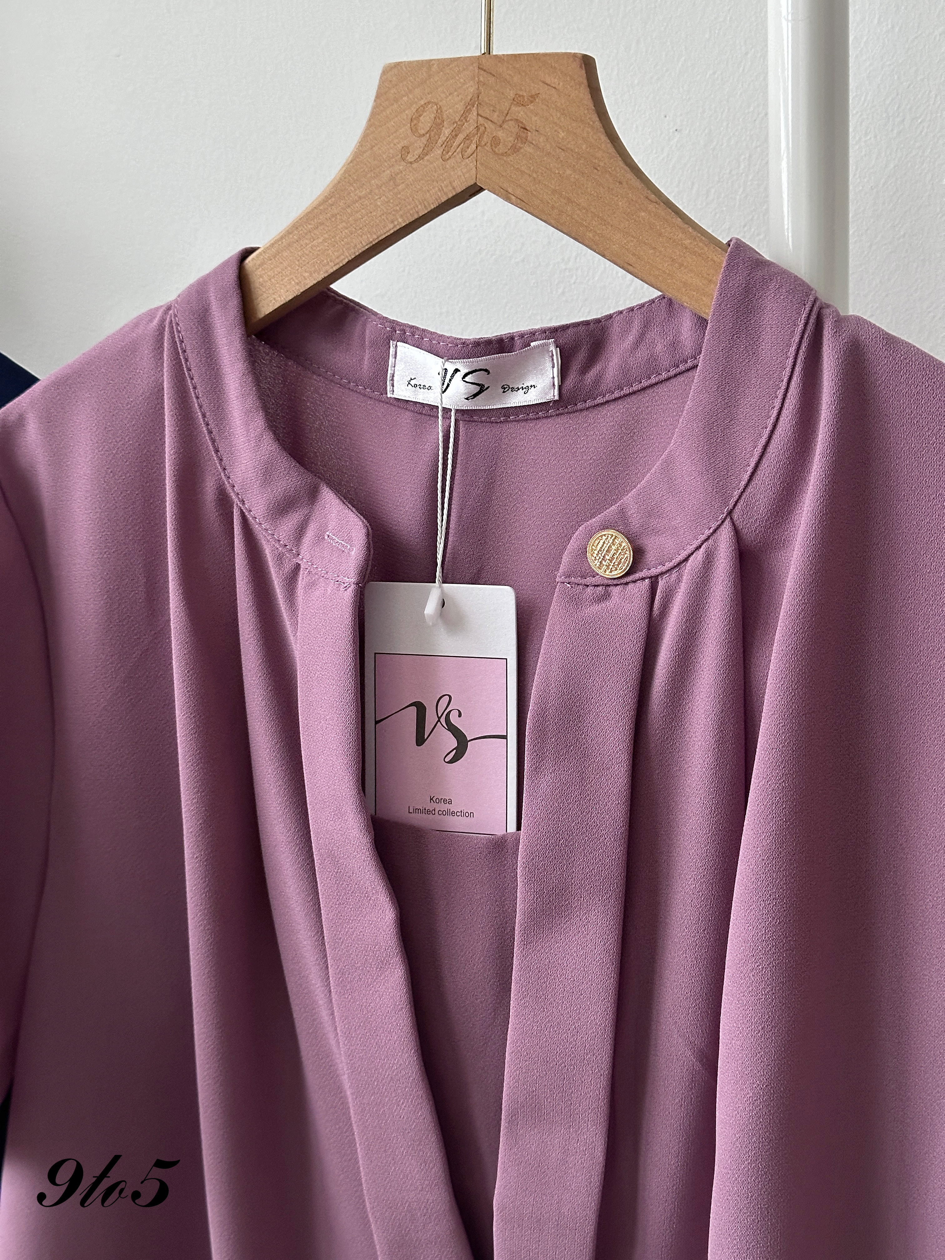T4439 Short Sleeve Stand Collar Blouse - 3 Colors 