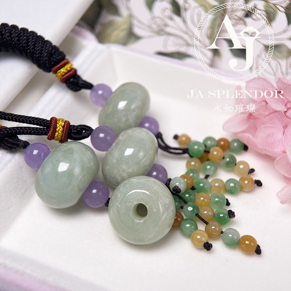 JN-21 天然翡翠A玉 串串金路路通吊墜