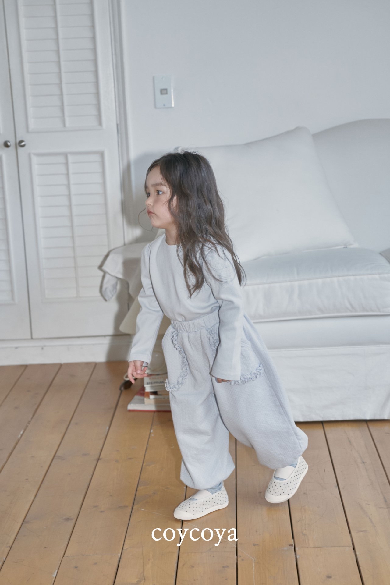 🌸預訂 韓國直送🌸🇰🇷COYCOYA兩色荷葉邊口袋寬鬆運動褲