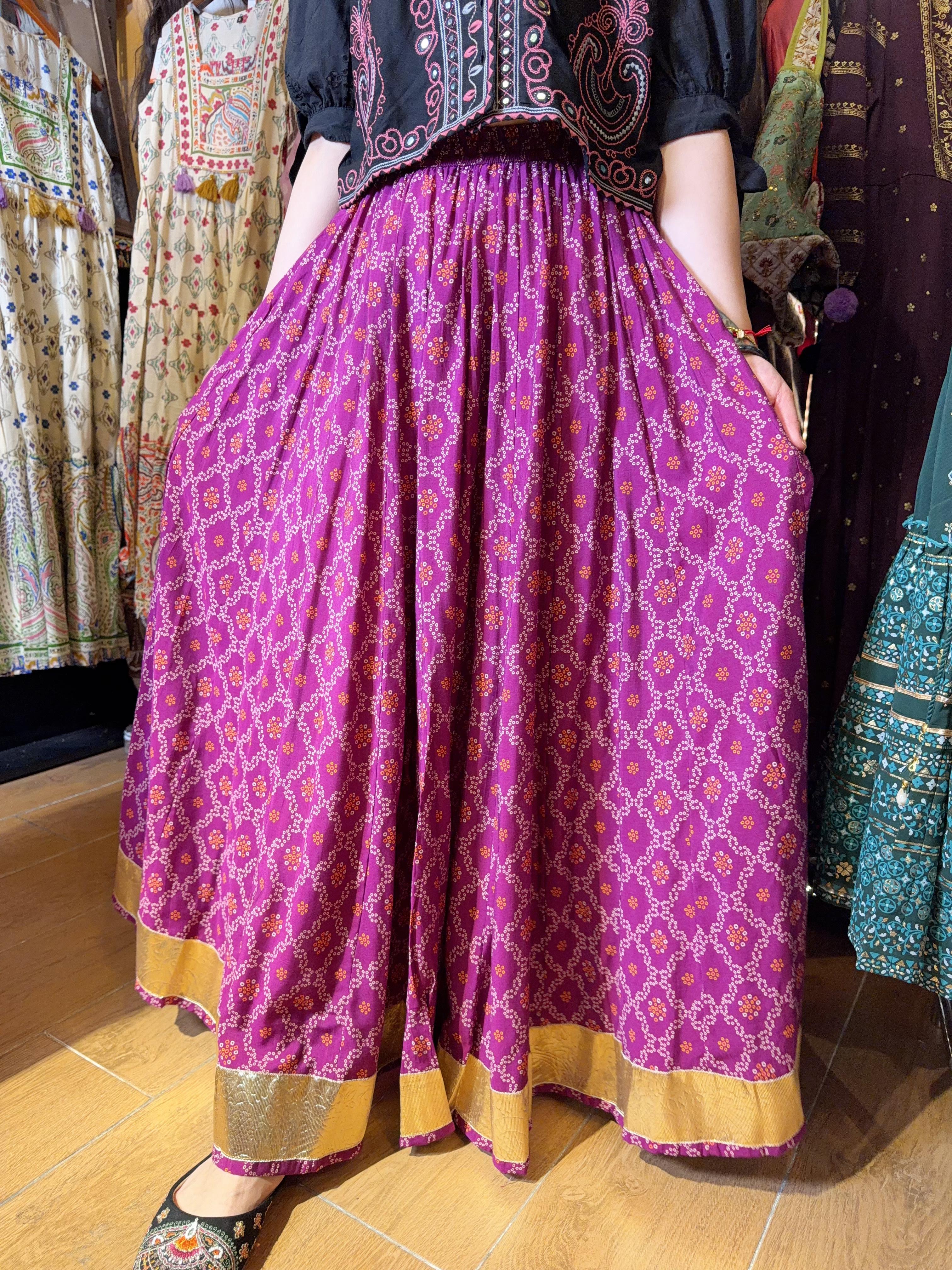 Purple x Red with Golden Edge Skirt 39" #1144
