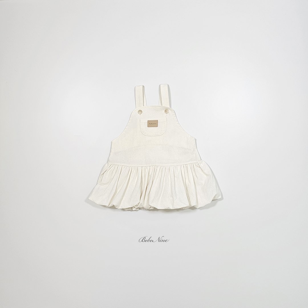 ☀️預訂 韓國直送☀️🇰🇷Bebenine三色泡泡下擺口袋純棉吊帶連身裙