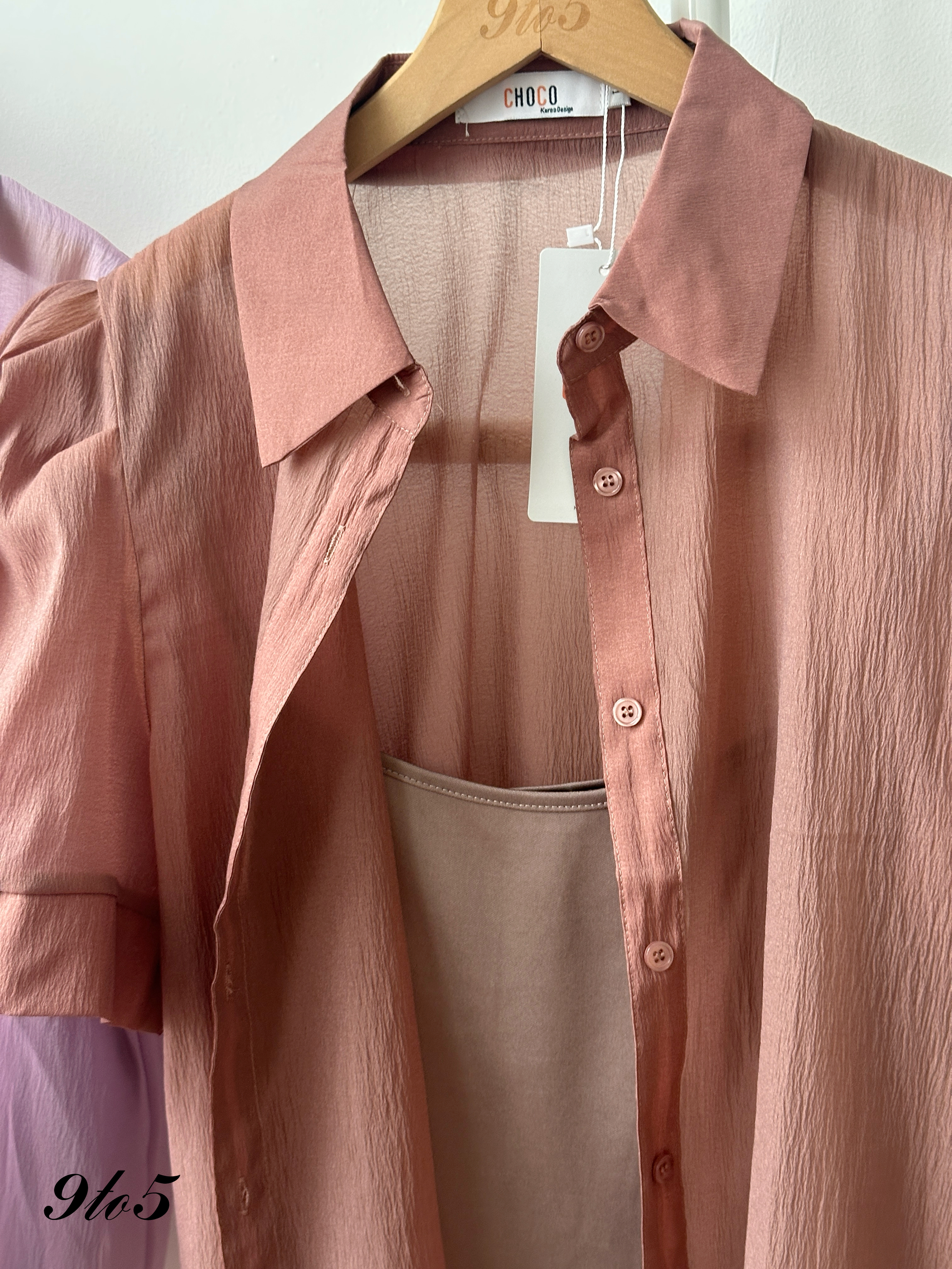 T4329 Puff Sleeve Button Down Blouse - 3 Colors 