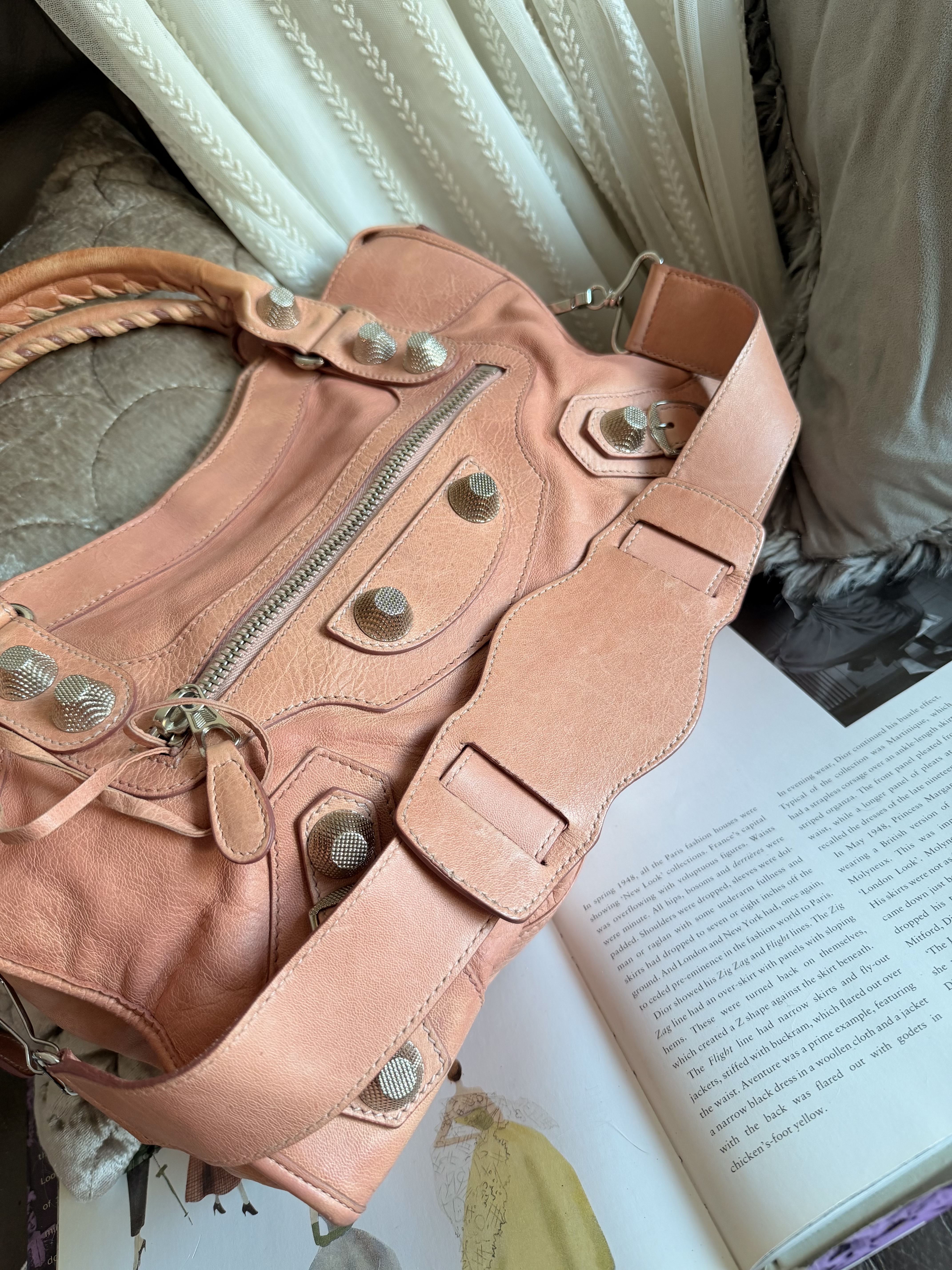 balenciaga Vieux Rose pink classic city giant 21 silver 銀大釘