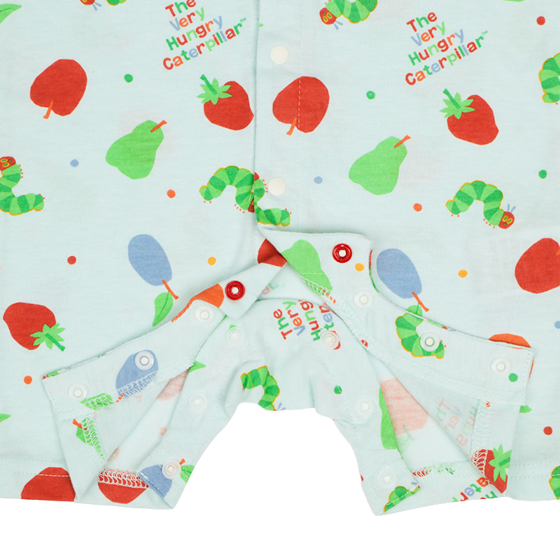 🇯🇵預訂 日本直送🇯🇵好餓的毛毛蟲滿印淺藍色短袖連身服