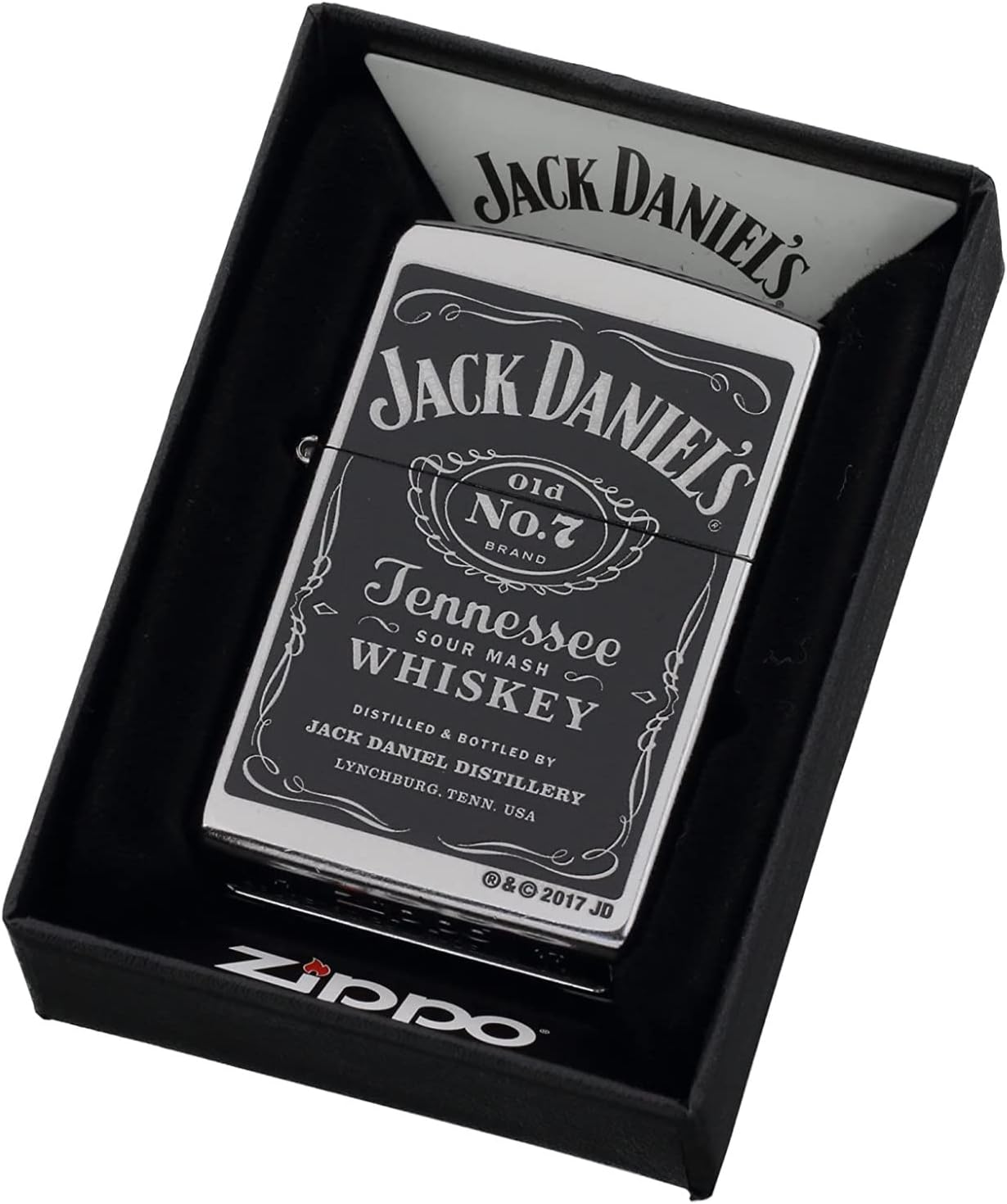 美國製造 | Zippo指定經銷商 Zippo 24779 Jack Daniel's 標誌打火機 – 街頭鉻經典徽章 Jack Daniel's Label Lighter – Street Chrome Classic Emblem