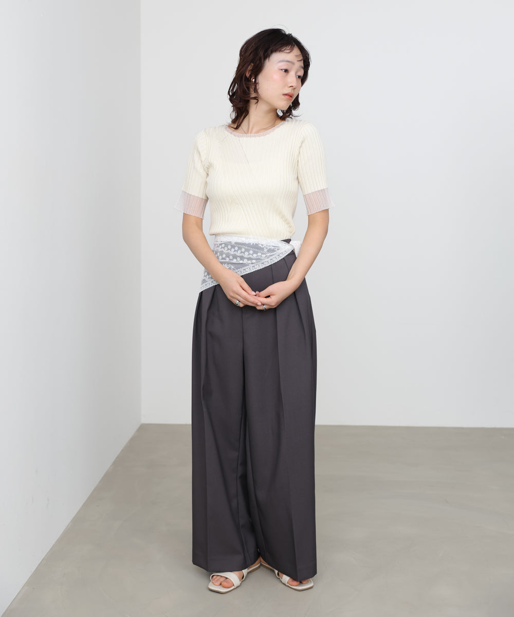 <JP> 透明袖薄紗針織 * 5色入 <預購>