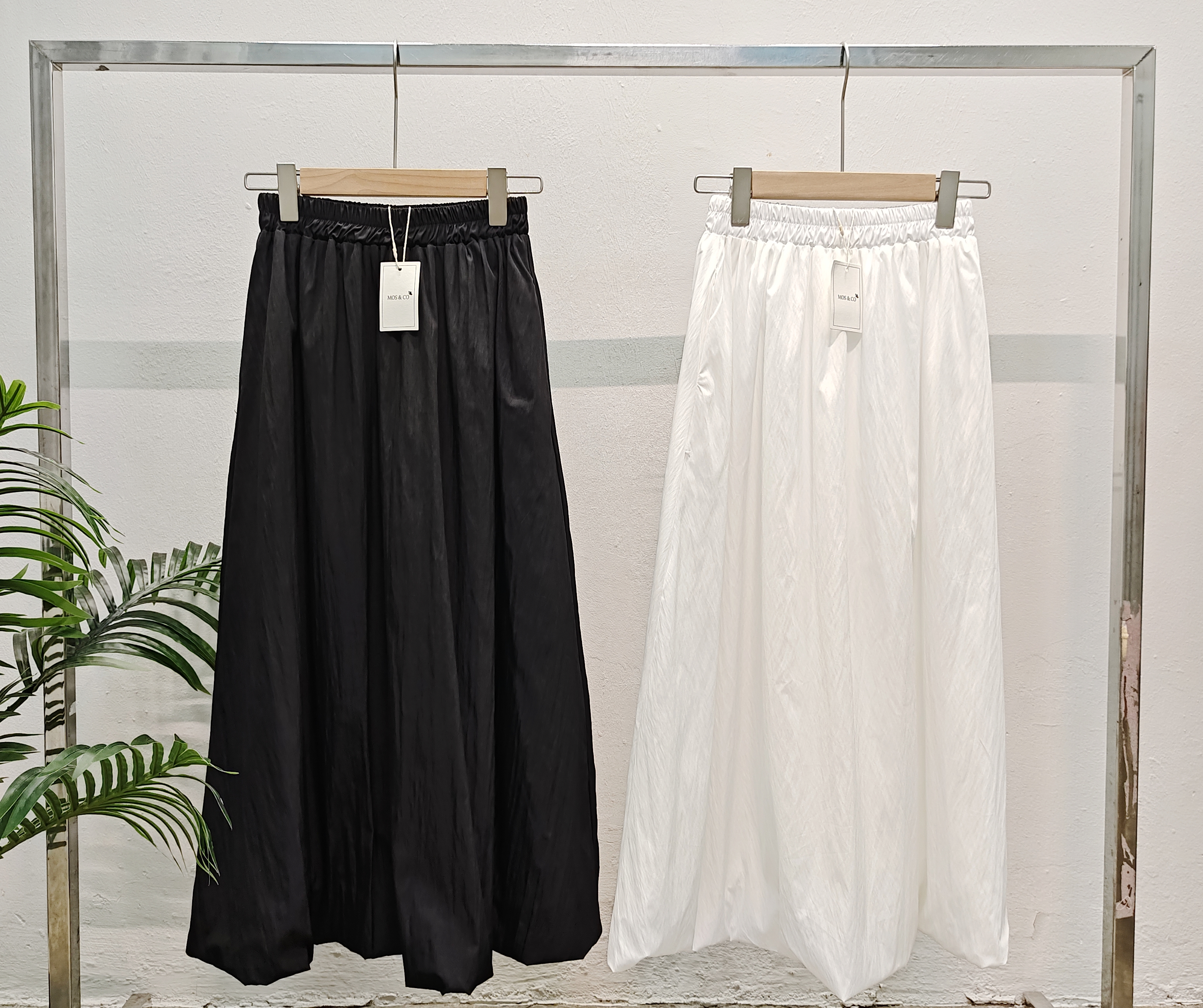 915 Fully Elastic Waist Pop Cotton Skirt 