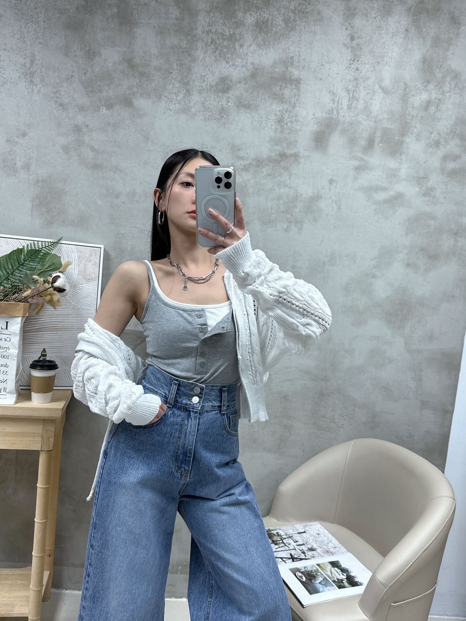 B10 拼色扣鈕Bra top