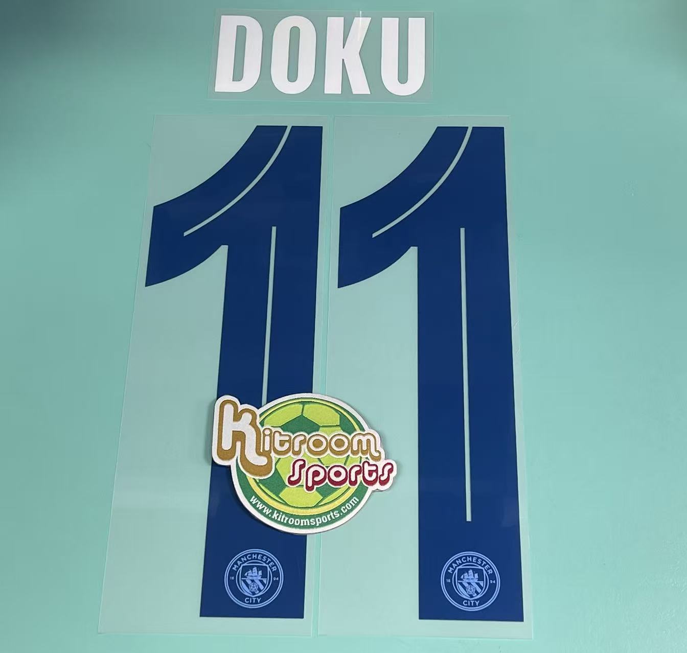 2023-24 Manchester City Home UCL Nameset #11 DOKU