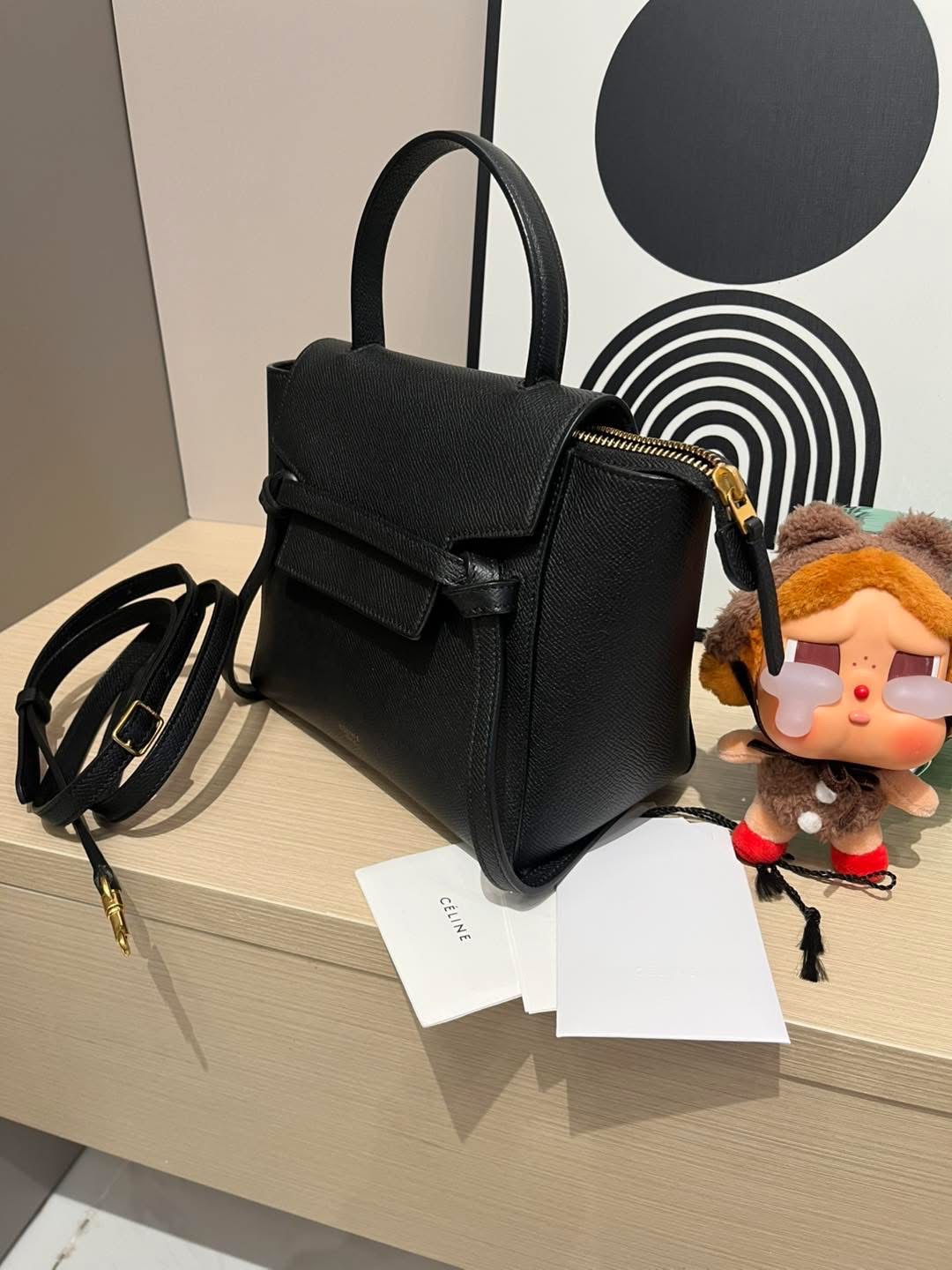 Celine nano belt bag 黑金牛皮 100%Authentic , 95%new ✅收據✅tap booklet✅dust bag
