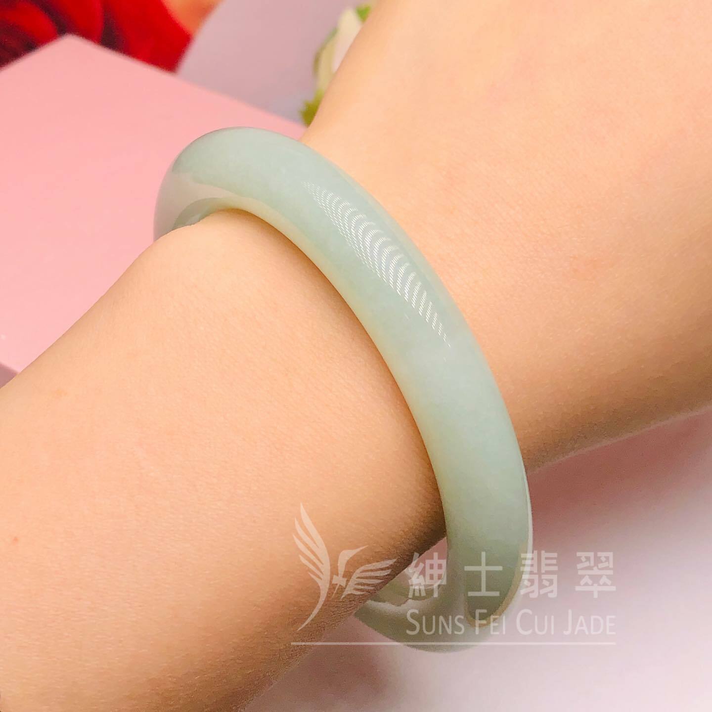 擺三橋晴水色圓鐲54.8mm