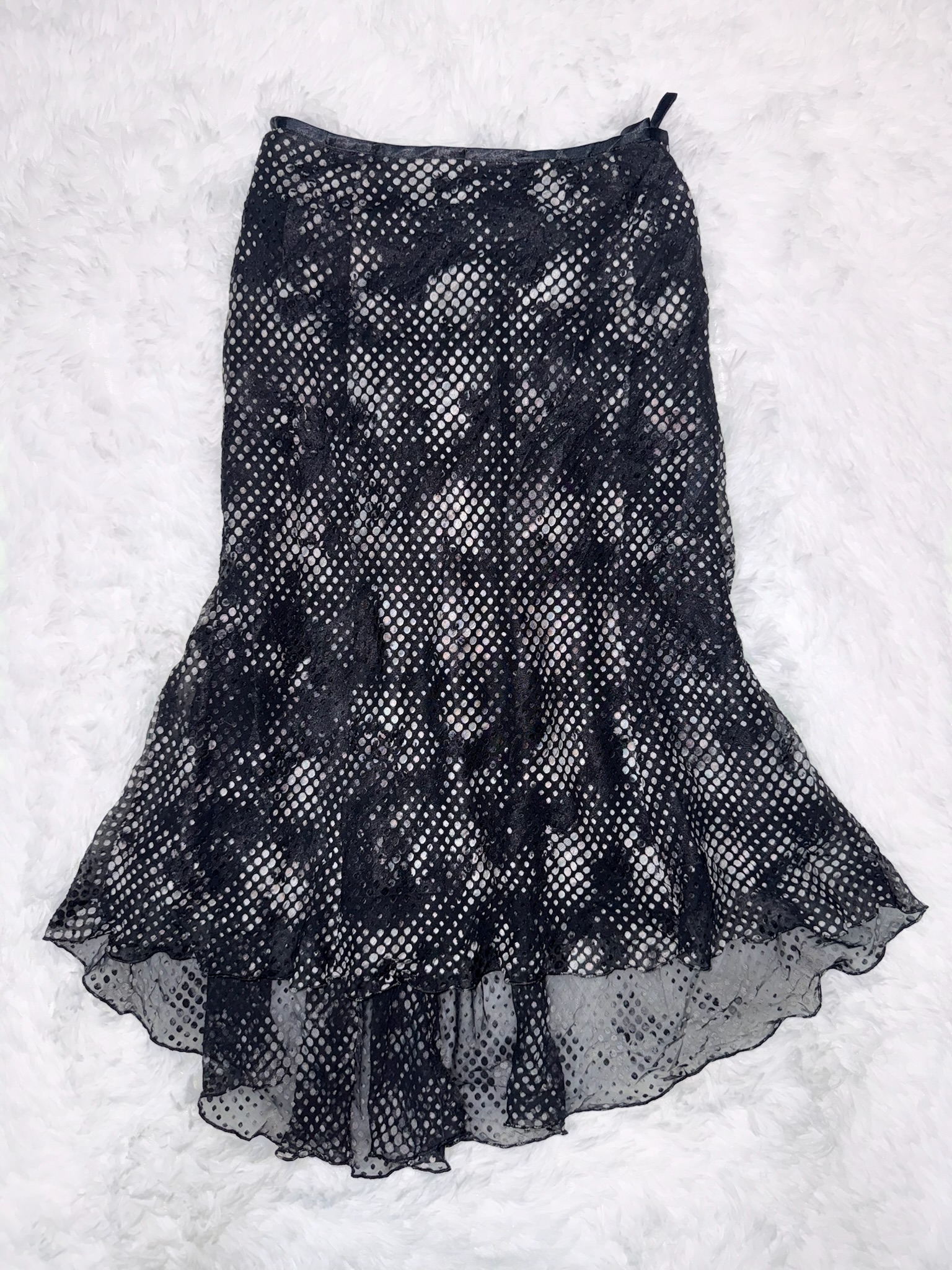 Snakeskin Print Mesh Mermaid Skirt