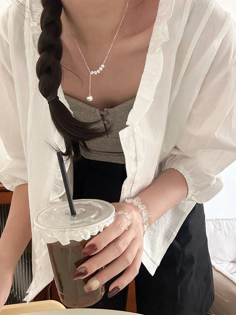 🆕极简银色小圆珠项链 🇨🇳