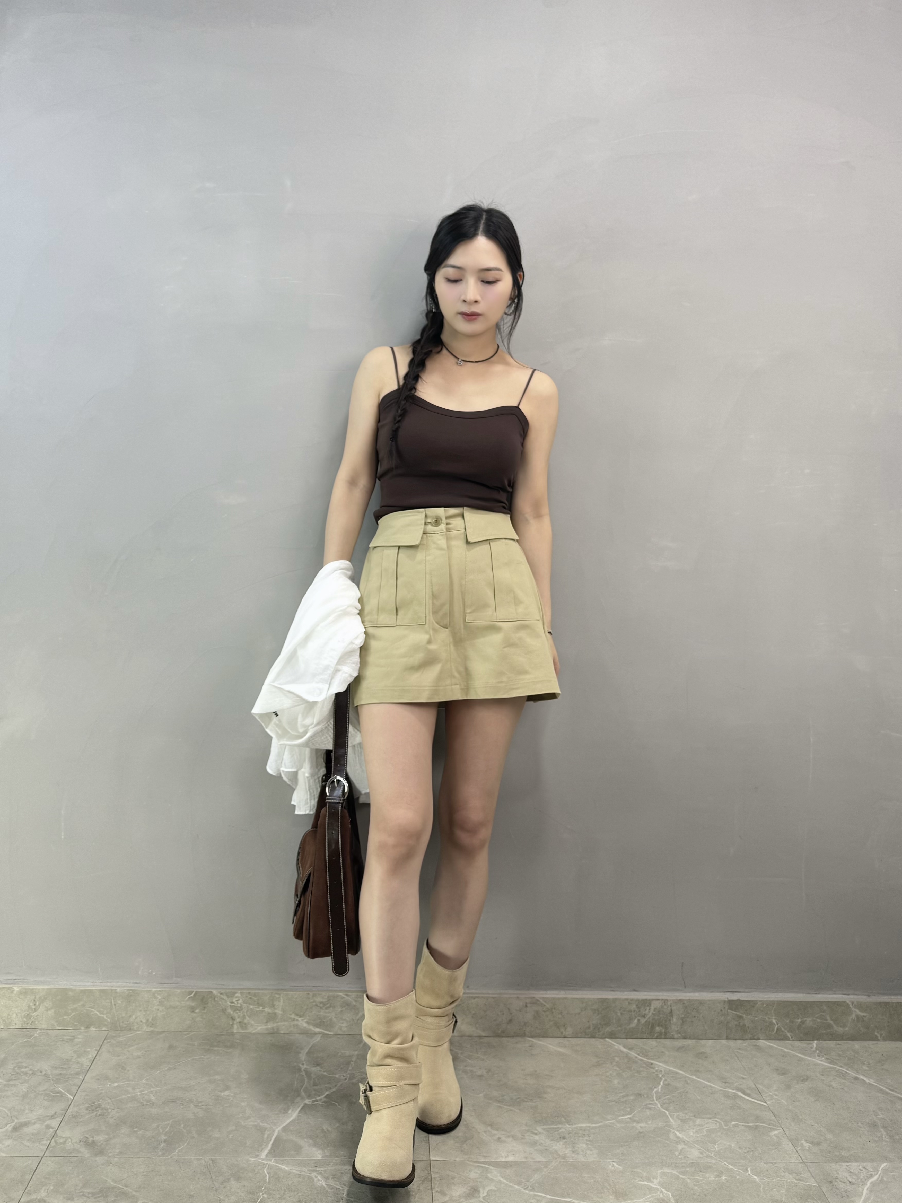 D07 幼帶棉質長Bra Top