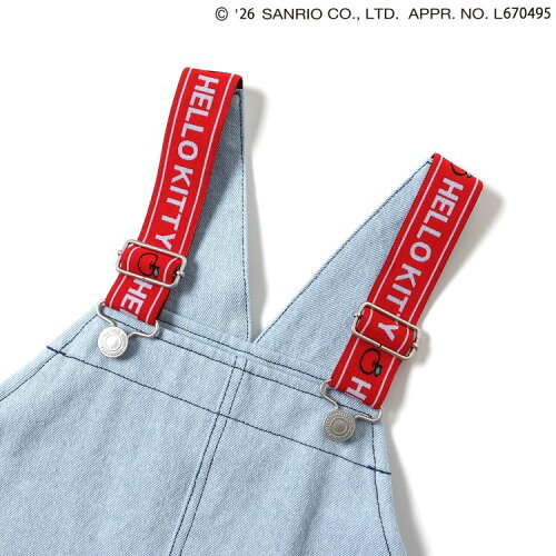 🆕【⭐訂購⭐】🇯🇵 日本直送 🌀#Kitty 刺繡貼布 扇形下擺 牛仔連身褲🌀[ELEA-0072] [260607]