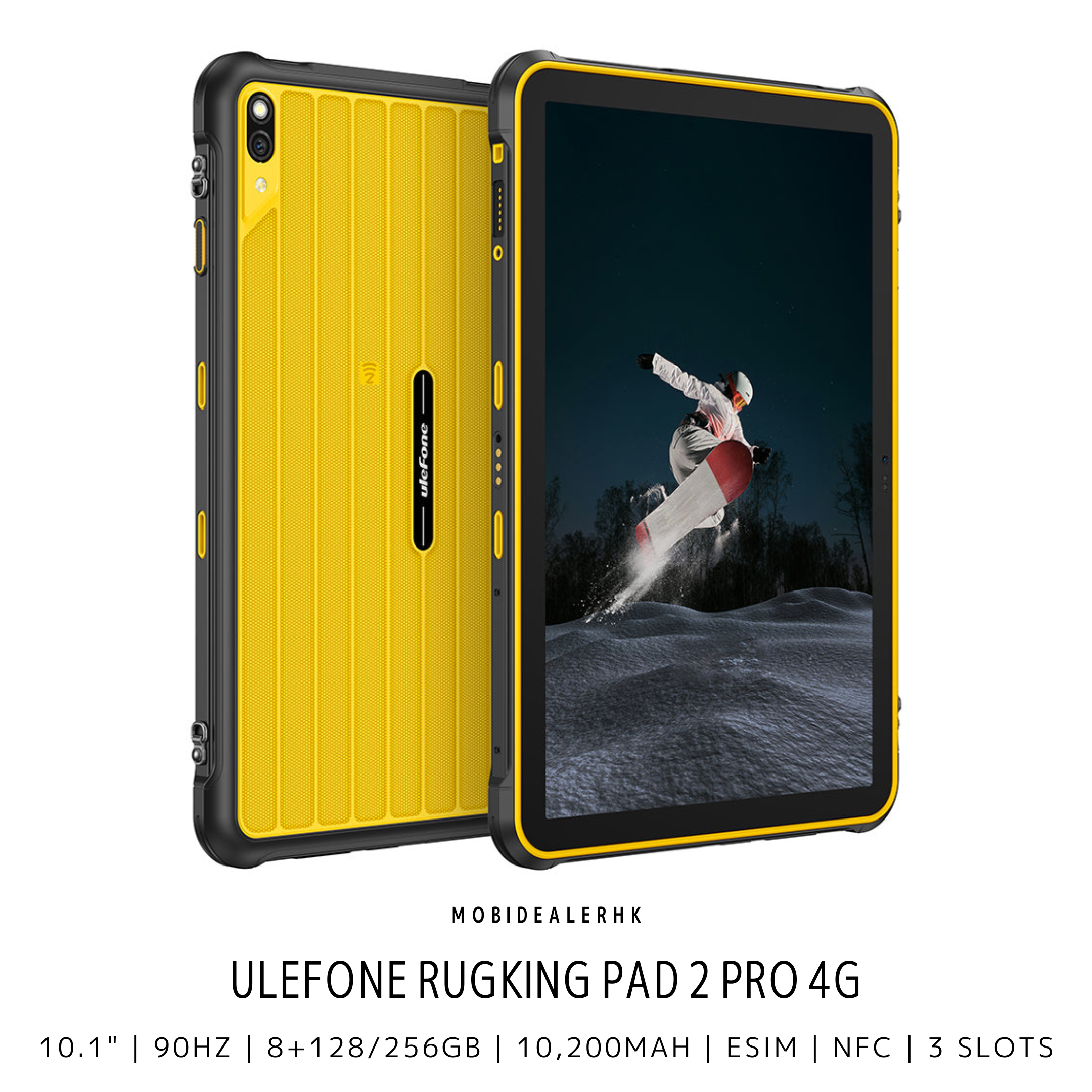 Ulefone RugKing Pad 2 Pro | 歐樂風 RugKing Pad 2 Pro | 4G | 三防平板電腦 | 10.1" | 90Hz | 8+128/256Gb | 10,200mAh | eSIM | NFC | 3咭槽