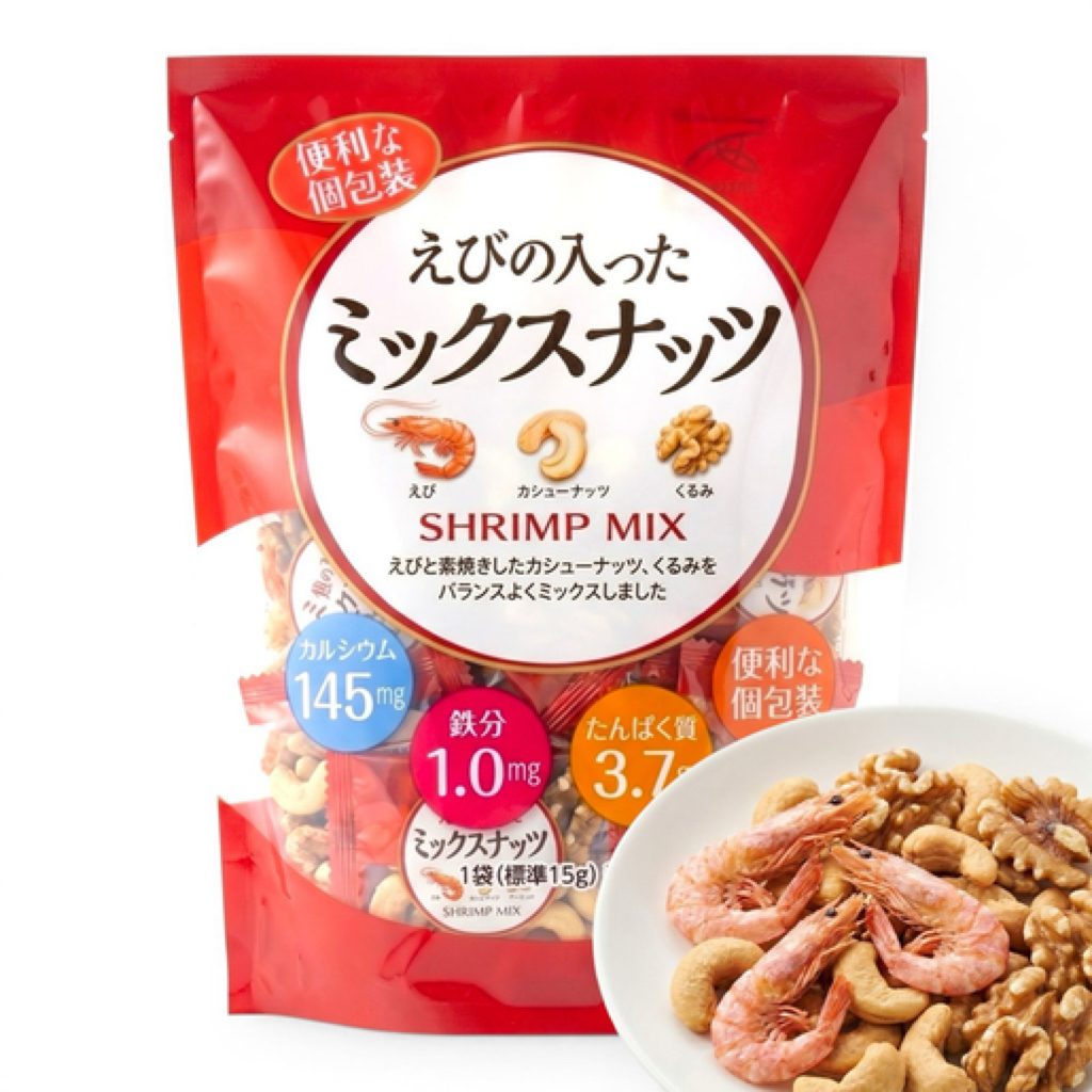 日本Costco直送 日本 小林商事 三重鮮香 小蝦 核桃 腰果 健康營養 零食 超值家庭裝 (28小包 420g 