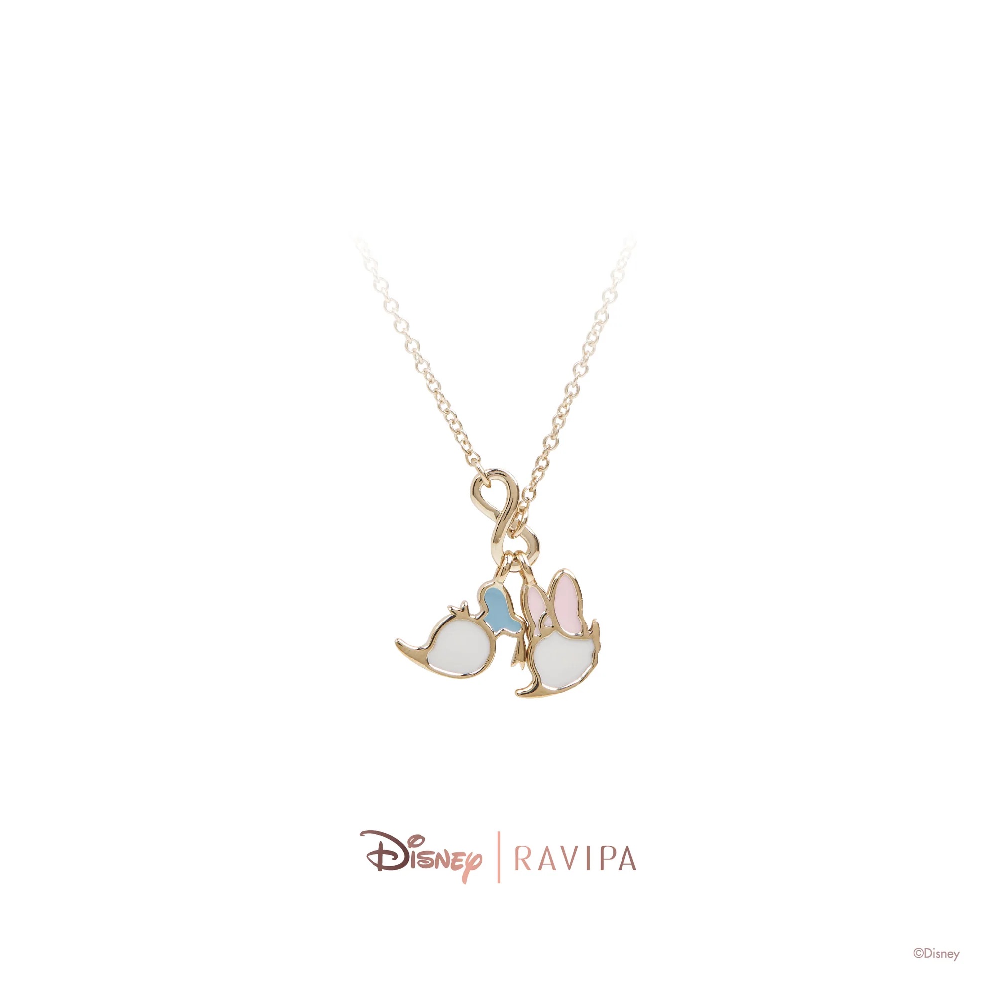 📦訂購 泰國代購 RAVIPA Disney Donald and Daisy Infinity Gold Necklace 唐老鴨 & 黛絲 頸鏈