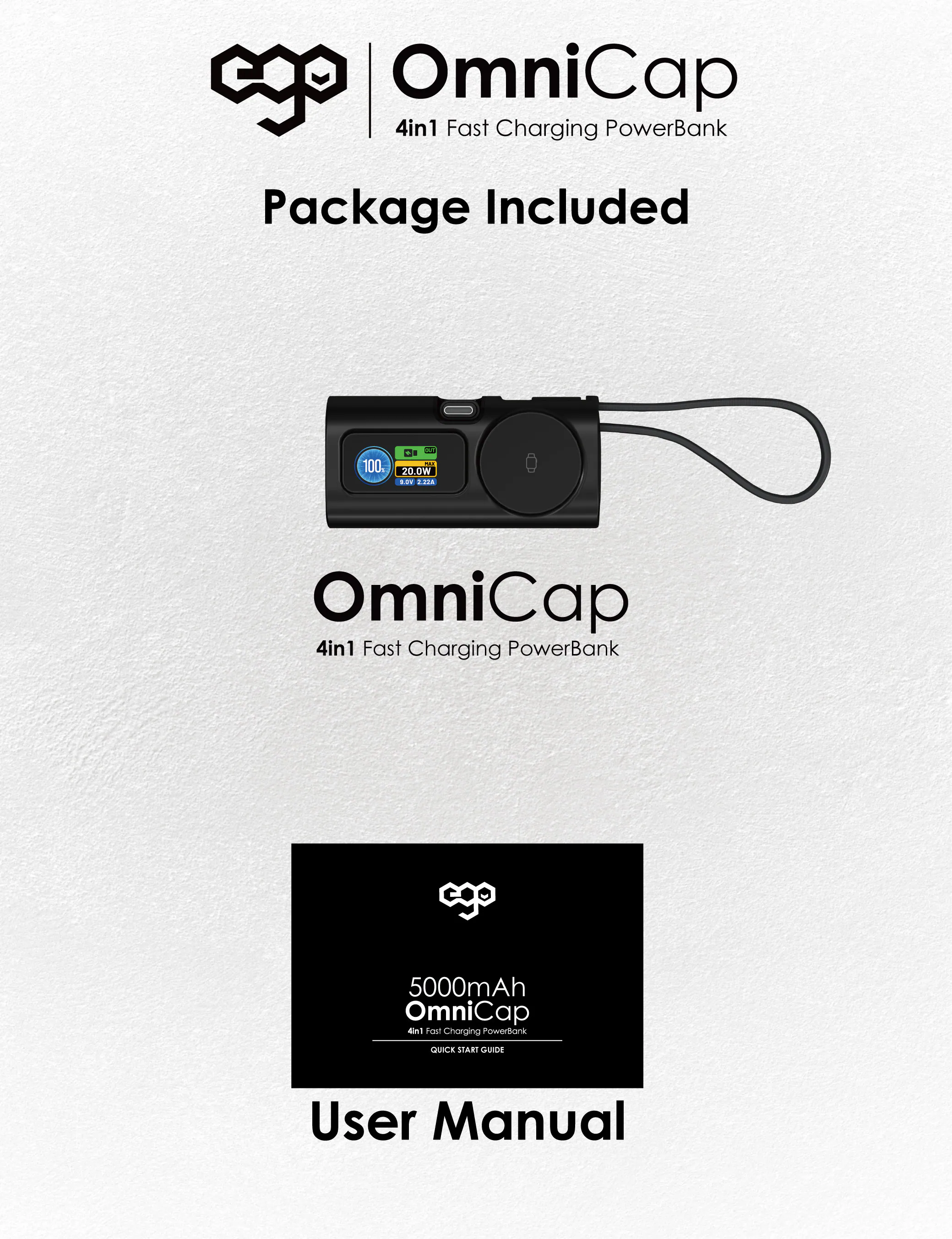 EGO OmniCap @5000mAh 4in1 外置電 M23 4in1 口袋全能外置電 (3C可追溯二維碼)