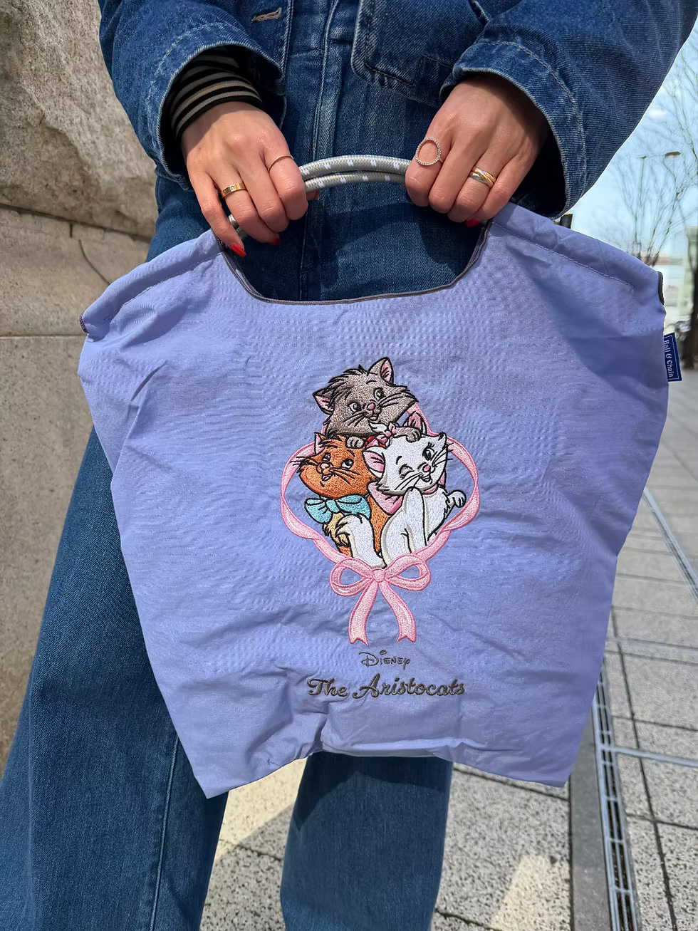 日本預訂📍日本限定Ball & Chain x 迪士尼貓貓刺繡圖案袋 (M Size) 不包郵
