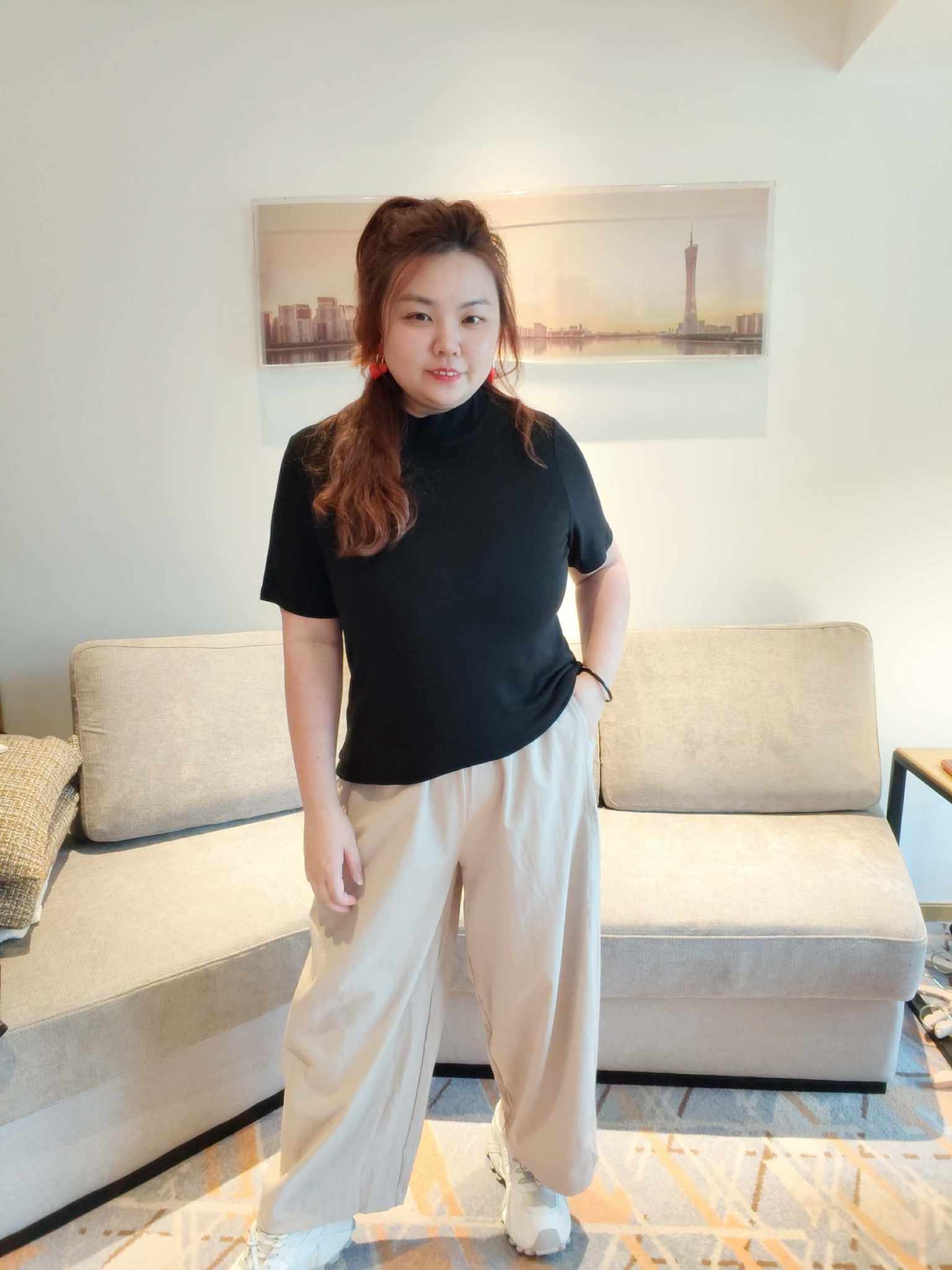 YCH04 1908 大码简约款阔腿长裤