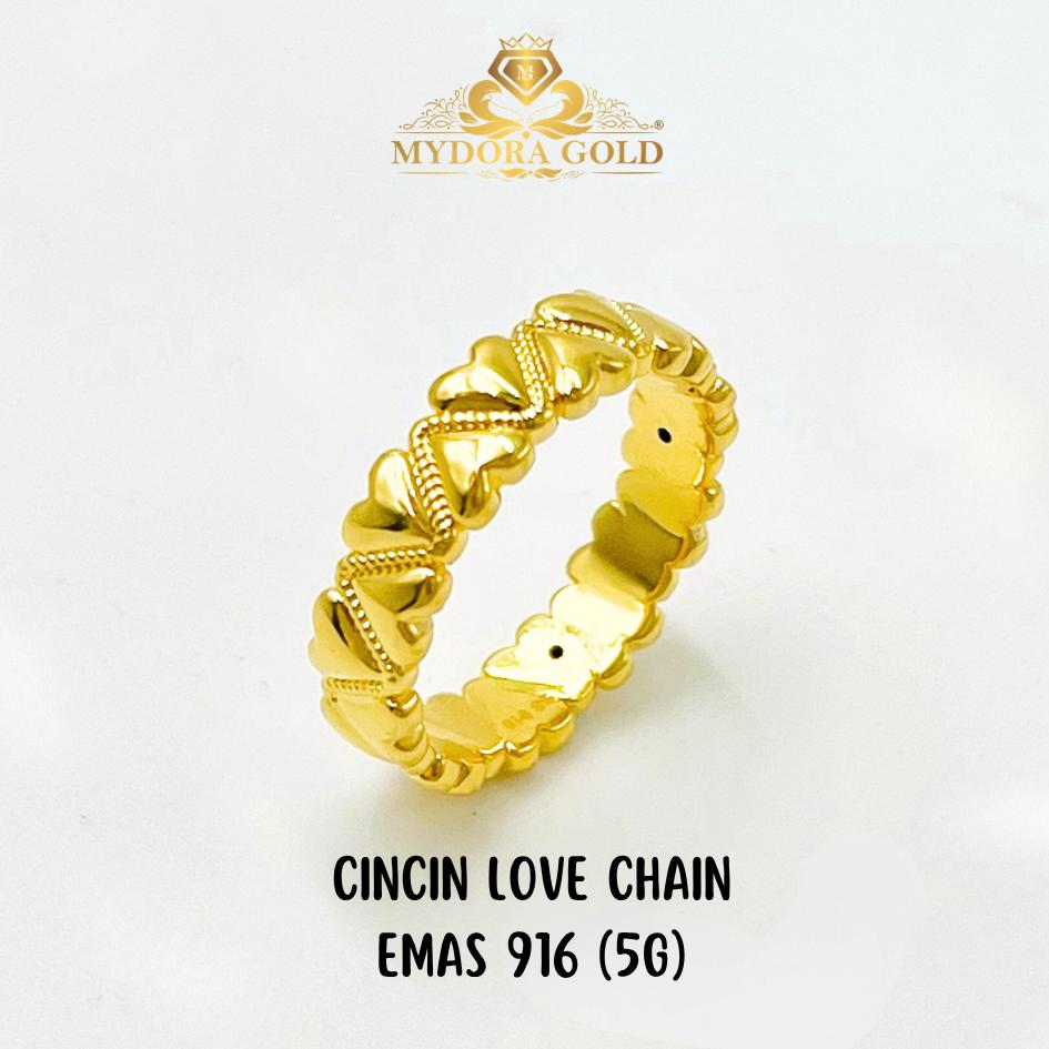 MYDORA Cincin LOVE Chain (5G) l EMAS 916/22K